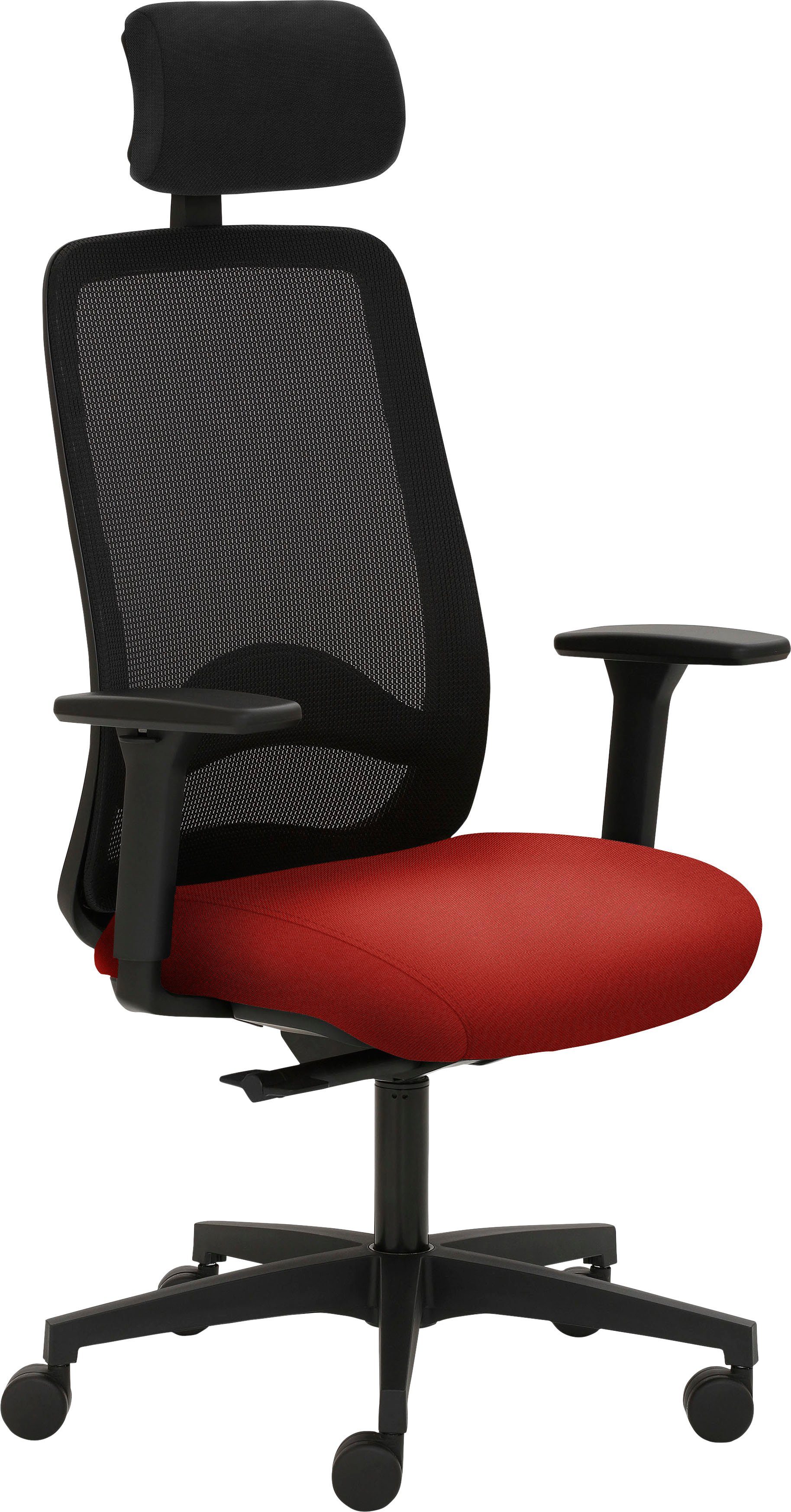 Mayer Sitzmöbel Drehstuhl 2228, höhenverstellbare Armlehnen, Kopfstütze, Sitztiefenverstellung Kirschrot | Kirschrot
