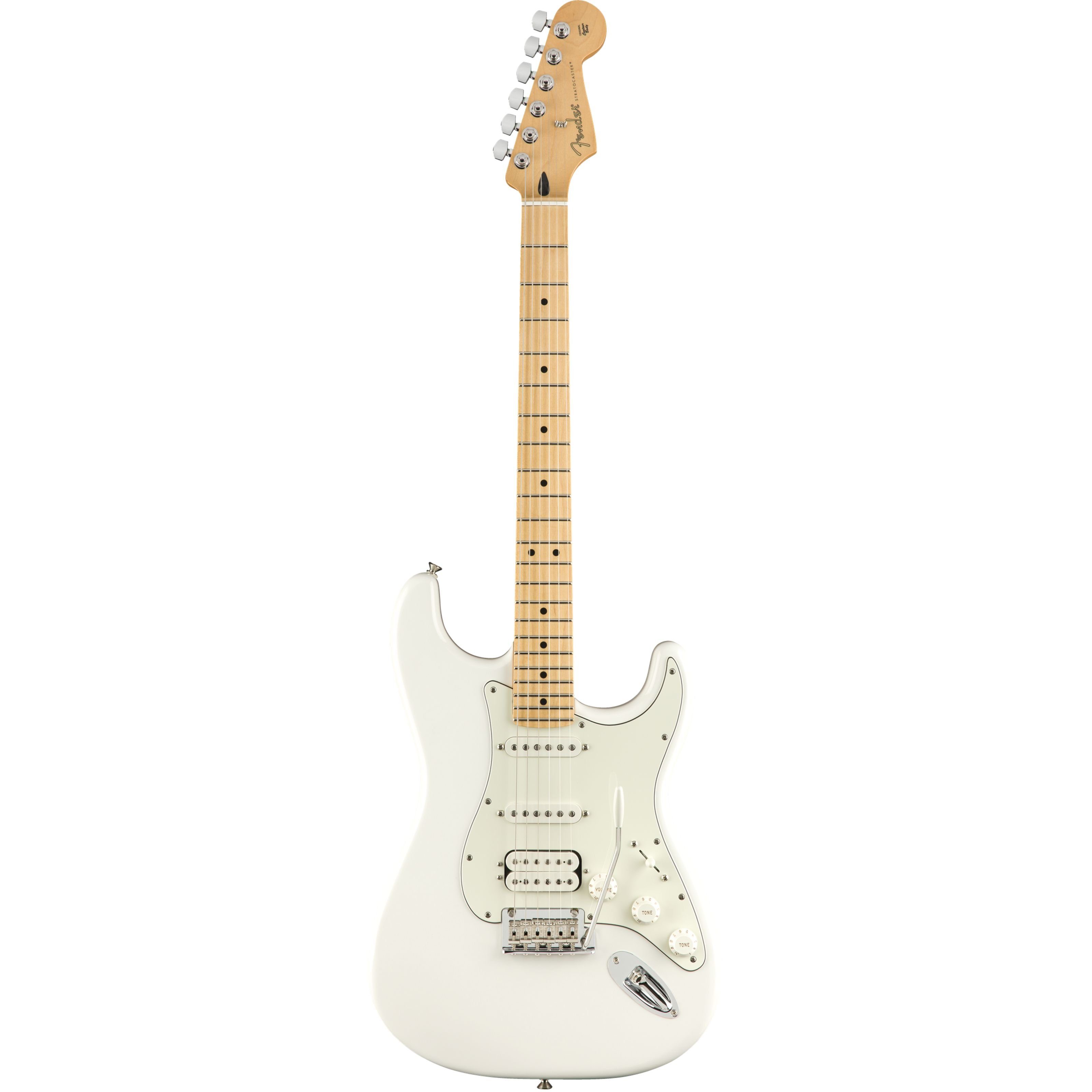 E-Gitarre Polar - Player White Spielzeug-Musikinstrument, HSS MN Fender Stratocaster
