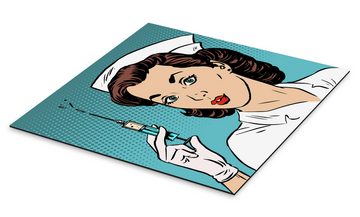 Posterlounge Alu-Dibond-Druck Editors Choice, Krankenschwester mit Spritze, Illustration