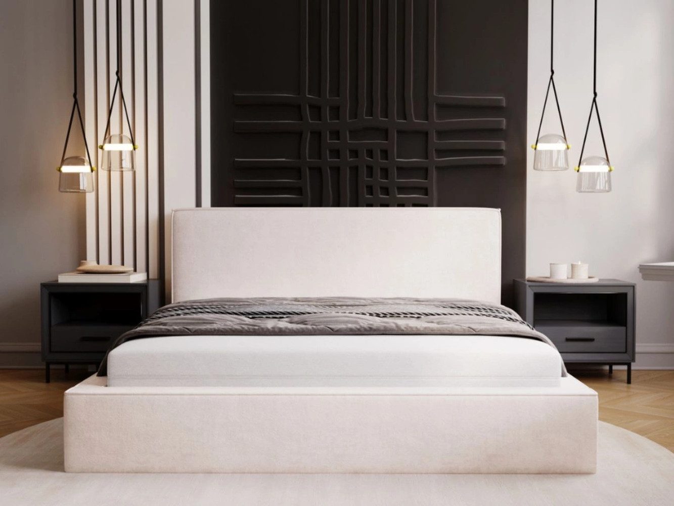 GrainGold Polsterbett mit Bettkästen MONACO, Modern Bett mit Kopfteil - 180 günstig online kaufen