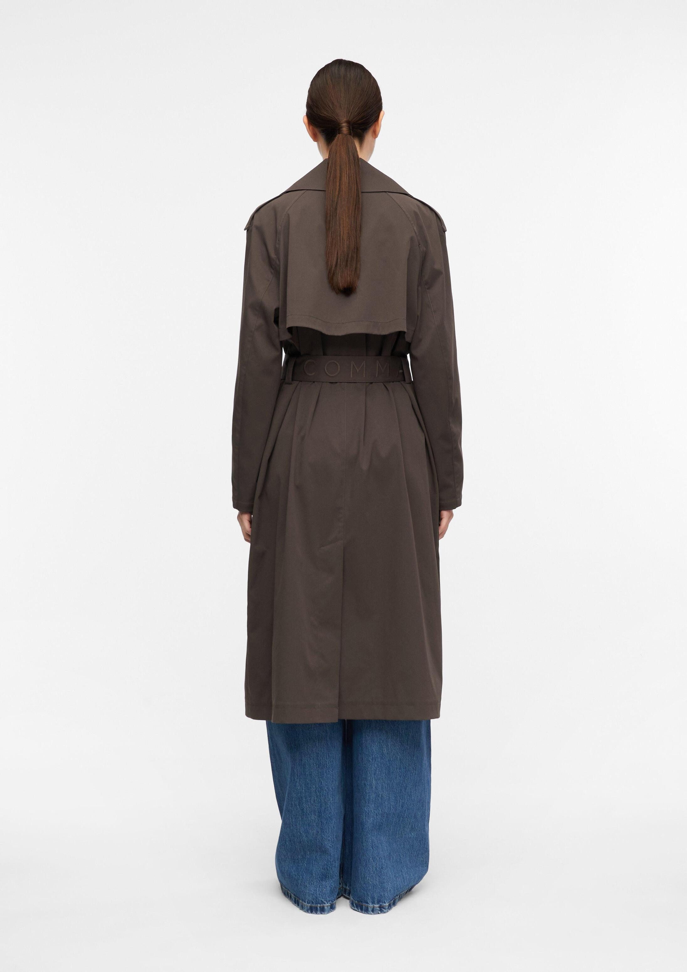 comma Trenchcoat Outdoor-Mantel Trench Coat mit Logo-Gürtel
