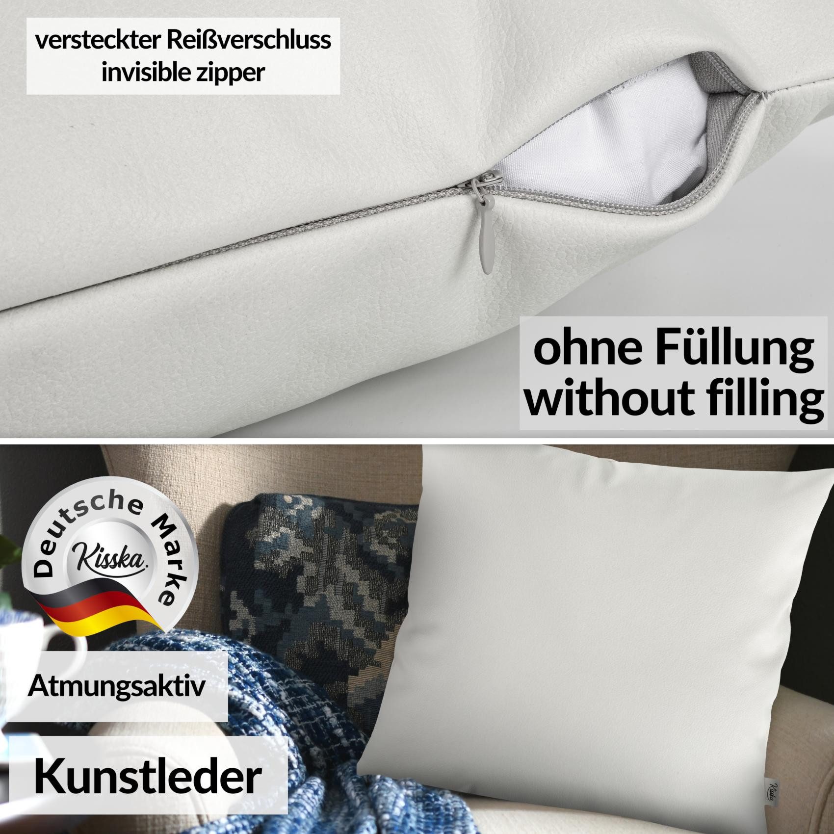 Kisska Dekokissen Kissenhülle KUMO atmungsaktive Kunstleder Kissenbezug Zie günstig online kaufen