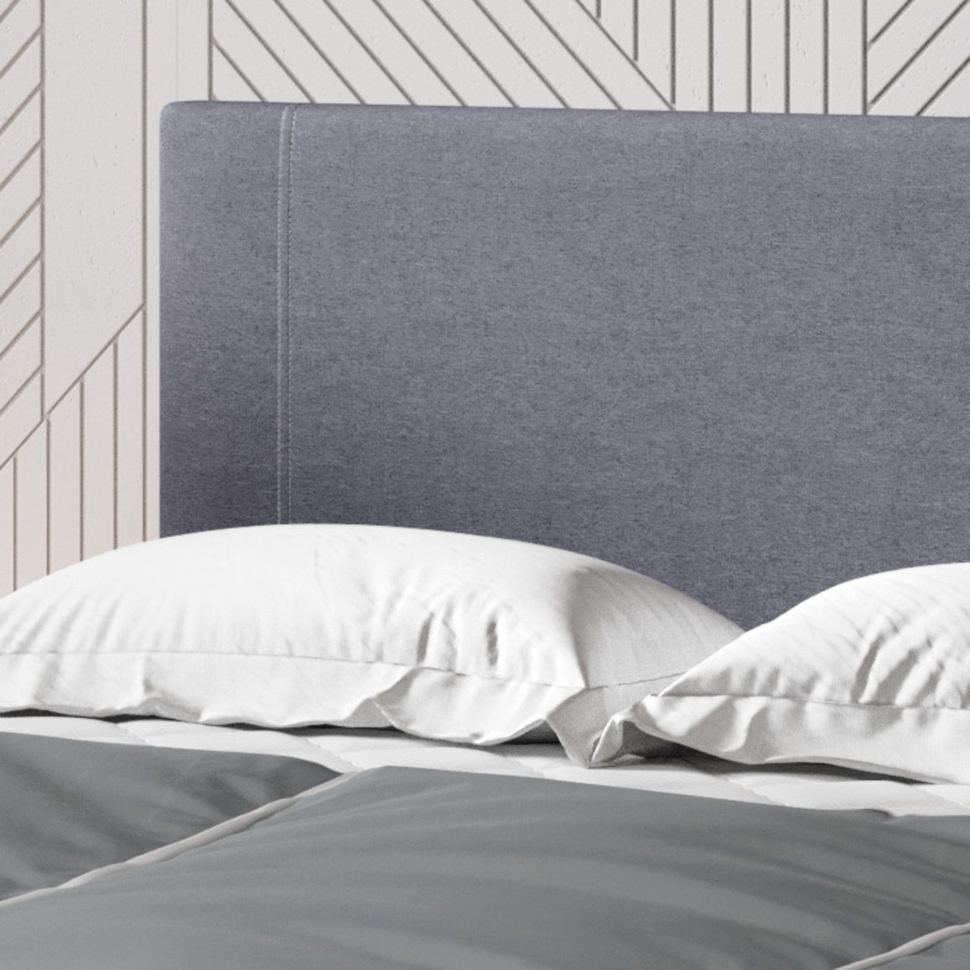 inter Holzbett Futonbett Anton 140x200 cm Gepolstertes Kopfteil Anthrazit Chromfüße, mit gepolstertem Kopfteil