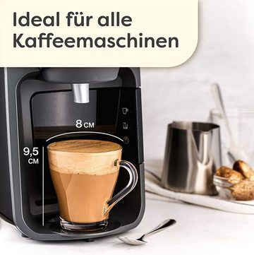 Cosumy Gläser-Set 6 Cappuccino Gläser mit Löffel, Glas, Cappuccino Gläser Set mit Henkel und Löffel - 250 ml - Hält lange warm