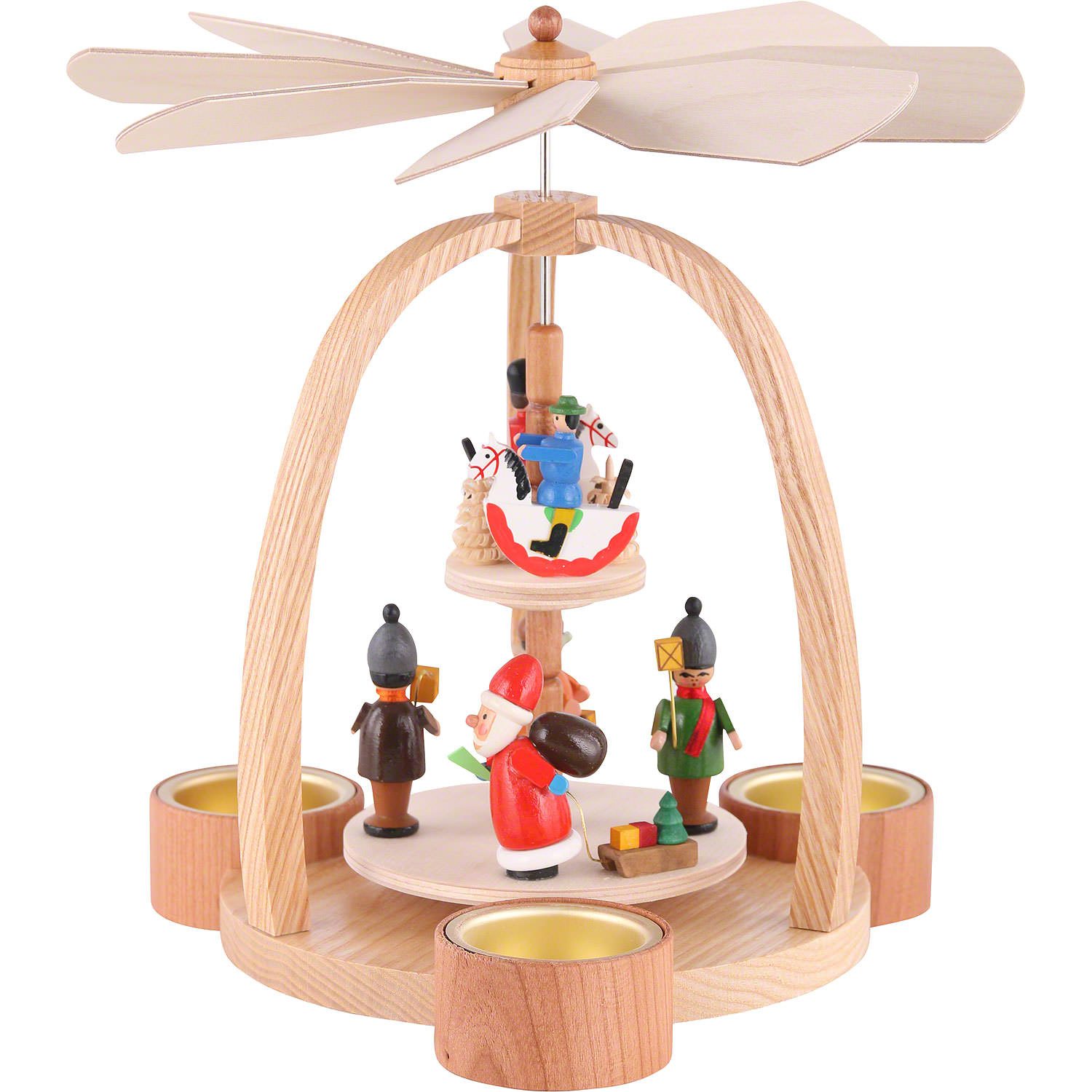Volkskunst Neuber Weihnachtspyramide 2-stöckige Pyramide Reiterlein (24cm) von Knuth Neuber