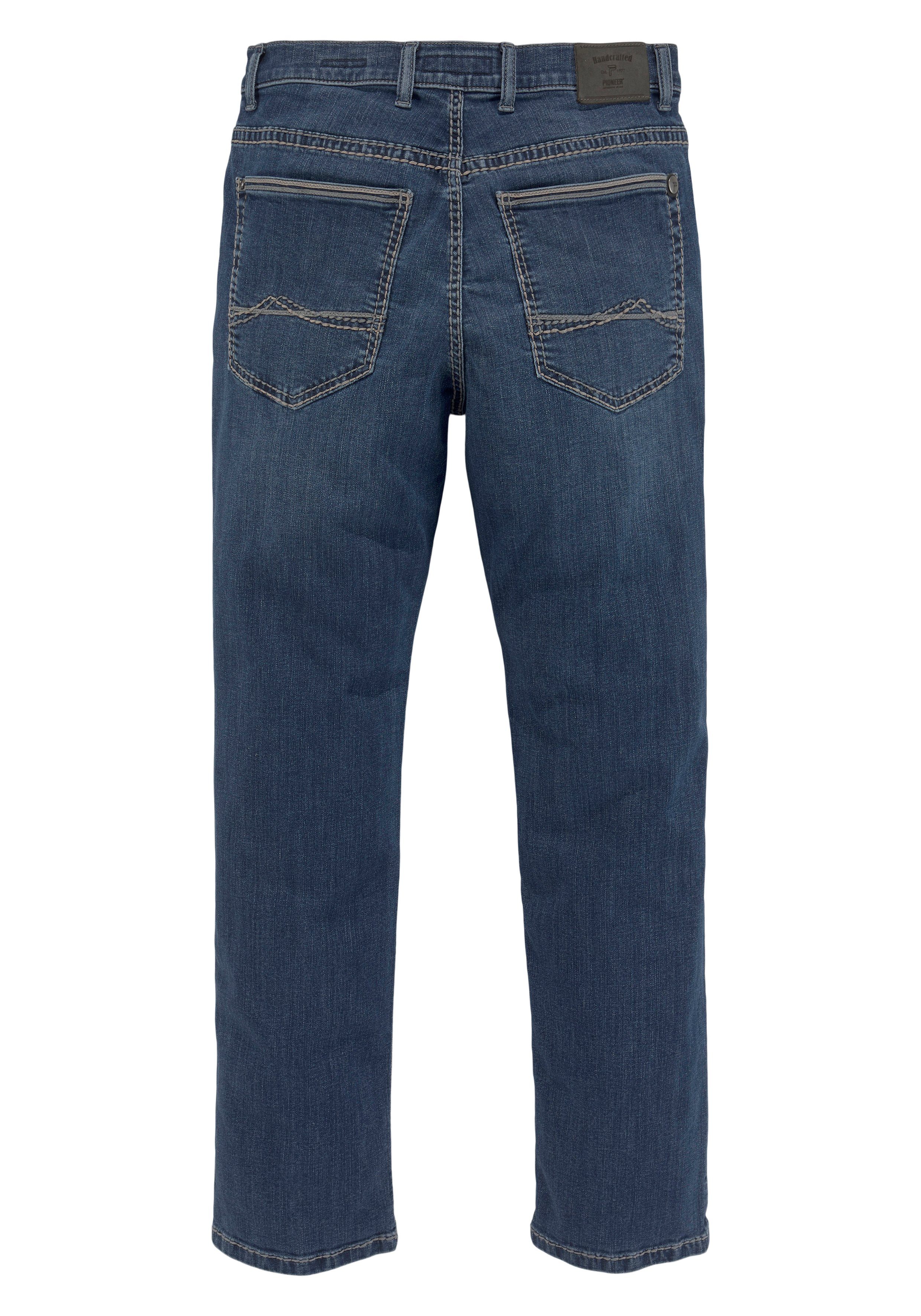 blue Rando used Pioneer Dicke Jeans Authentic Nähte Straight-Jeans