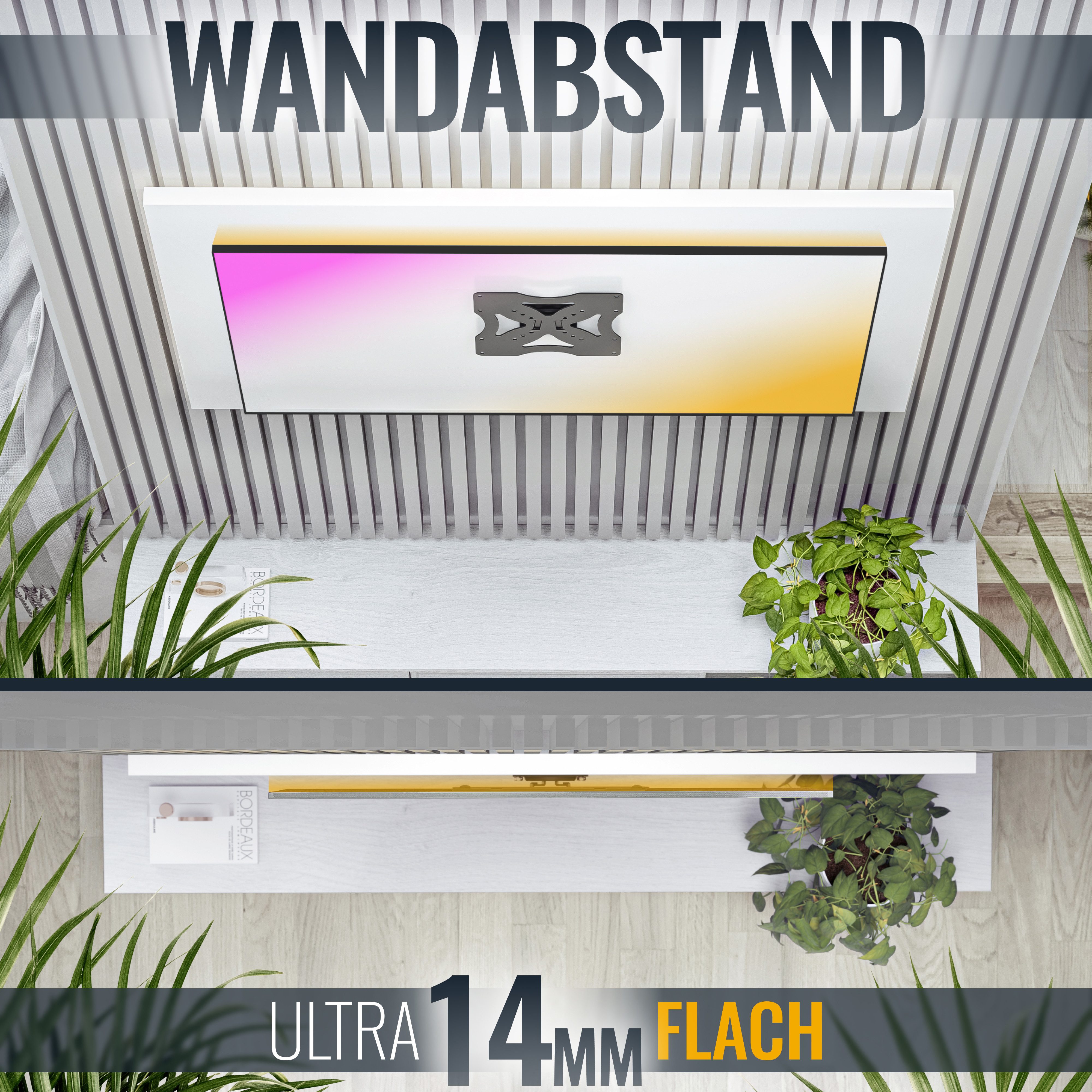 RICOO TV-Wandhalterung TV Monitor Wandhalterung 13"-33" fest leicht F0222, (bis 33 Zoll, VESA 50x50 bis 200x200, 1-tlg., 30Kg Aufnahmekraft, für ca. Diagonale 33-84cm /13"-33", flache Monitor Halterung, BxH: 22x22cm)