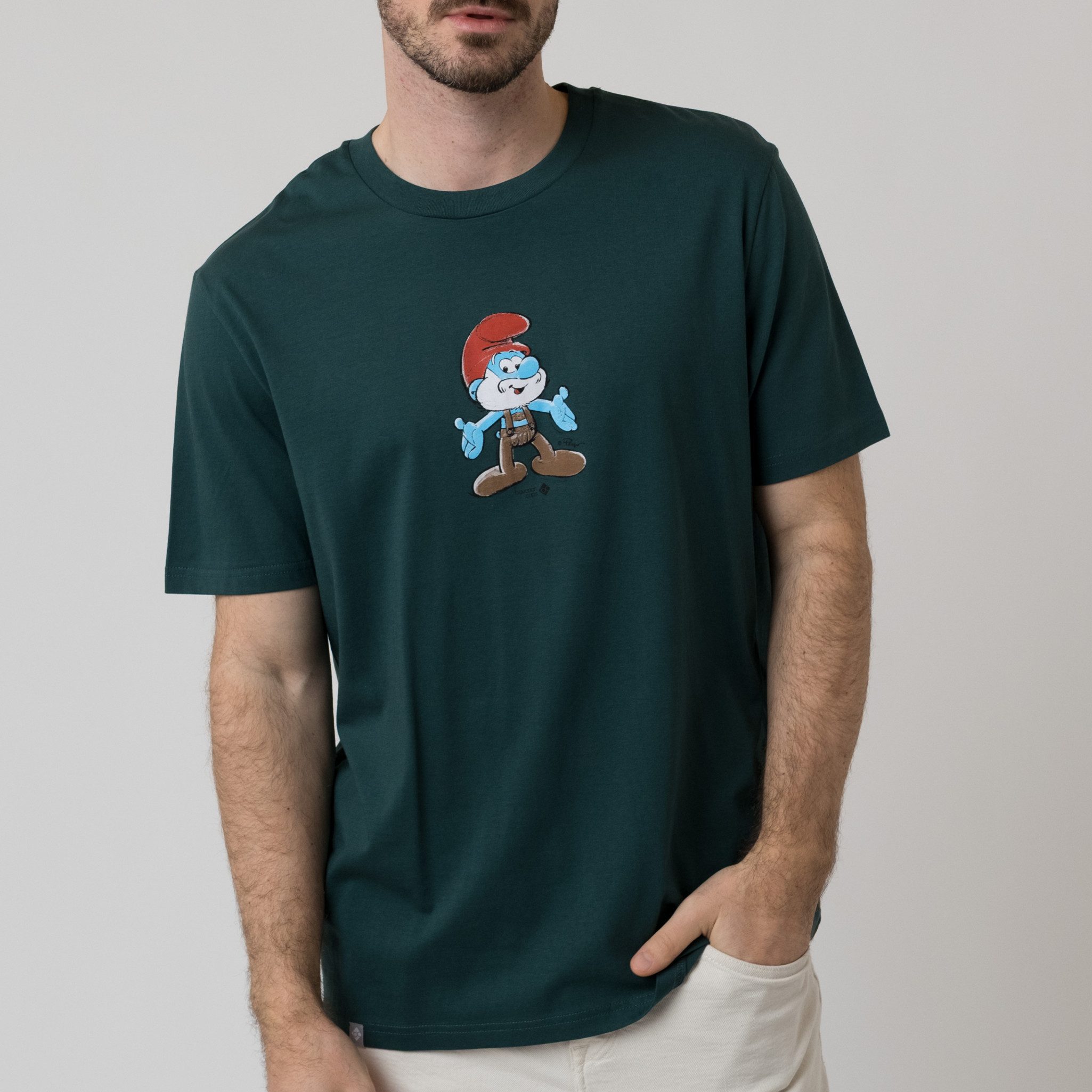 Bavarian Caps T-Shirt Bavarian Caps T-Shirt "Papa Schlumpf" - dunkelgrün (T-Shirt, T-Shirt)