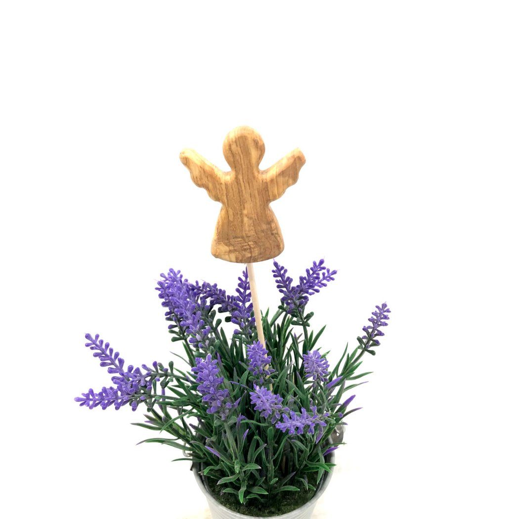 Olivenholz-erleben Blumenkasten Blumenstecker aus Olivenholz Engel (1 St), handgemacht