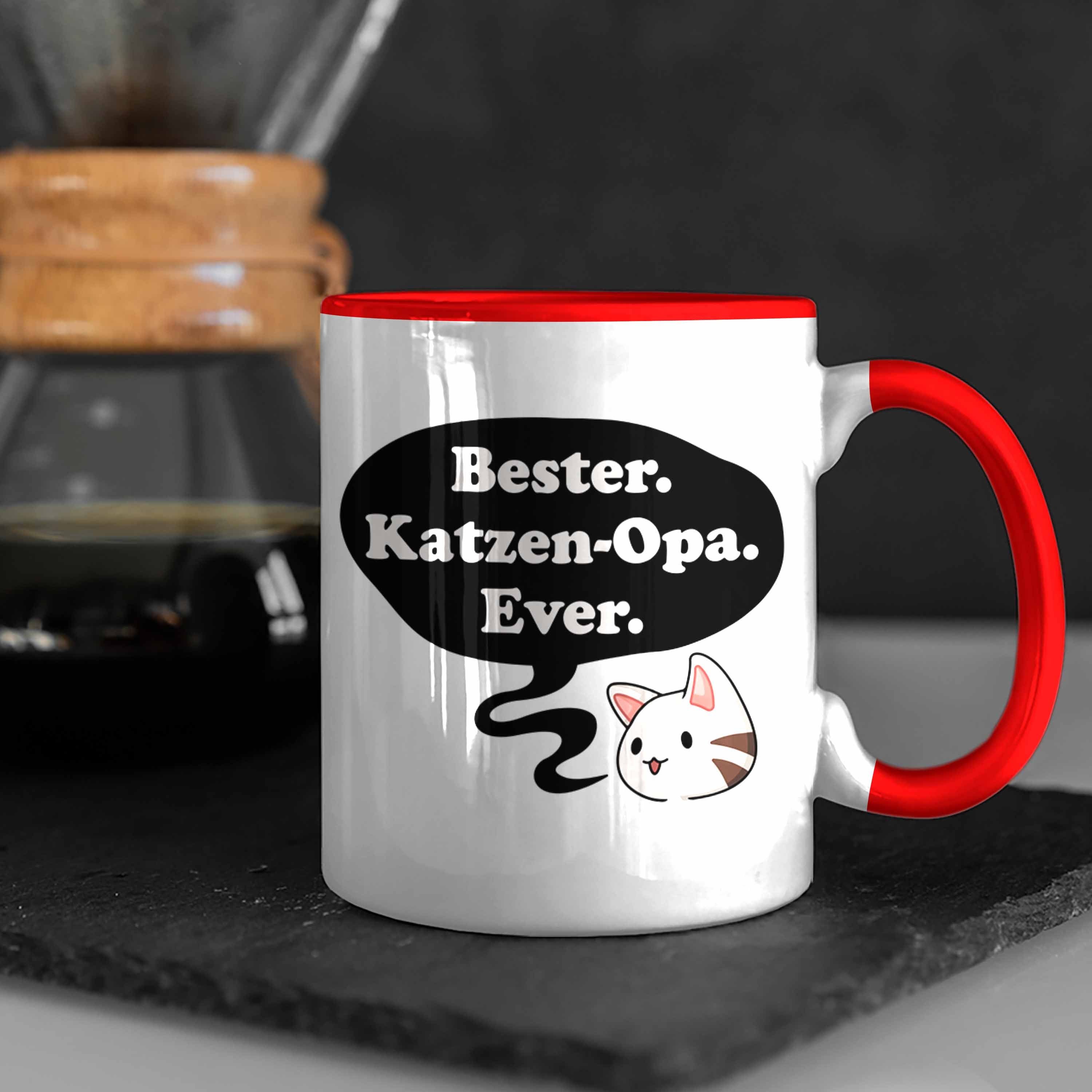 Großvater Rot Katzenbesitzer für Spruch Tasse Opa Tasse mit - Vatertag Katzen Kaffeetasse Geschenke Lustige Trendation Opa Trendation Geburtstag