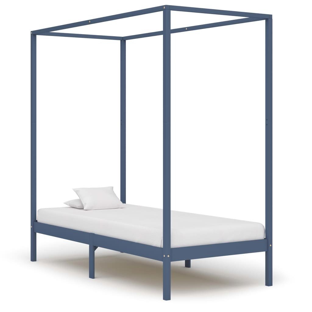 vidaXL Himmelbett aus Kiefer in Grau (LxBxH: 204x94x200 cm)