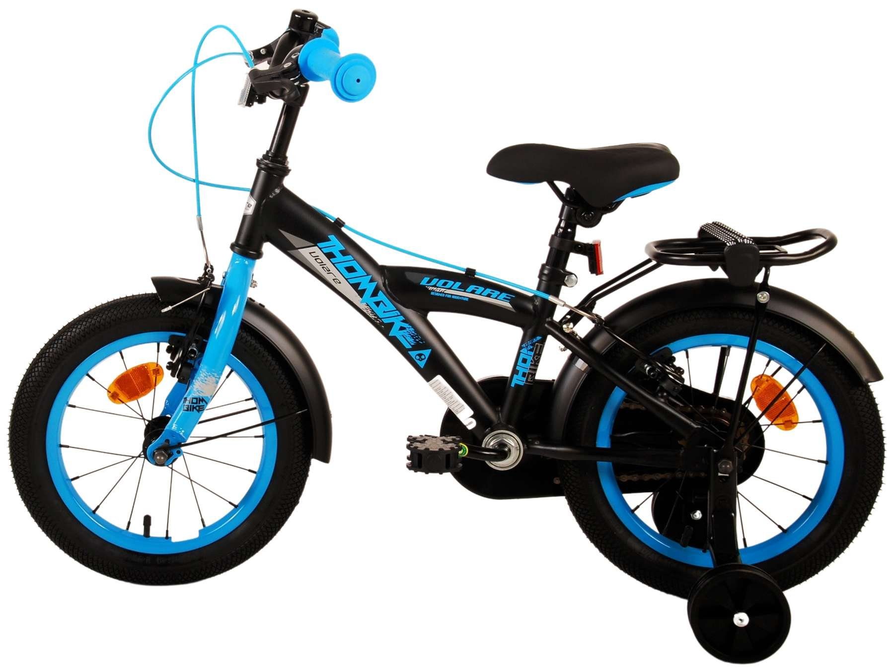 Blau - ohne - - Zoll Stützräder mit Kinderrad Schaltung TPFSports Sicherheitsgriffe), Zoll Thombike Fahrrad Jungen Jungs Gang, Kinder 1 (Jungsfahrrad 2x Fahrrad - Volare - mit Kinderfahrrad Handbremse, 14 14