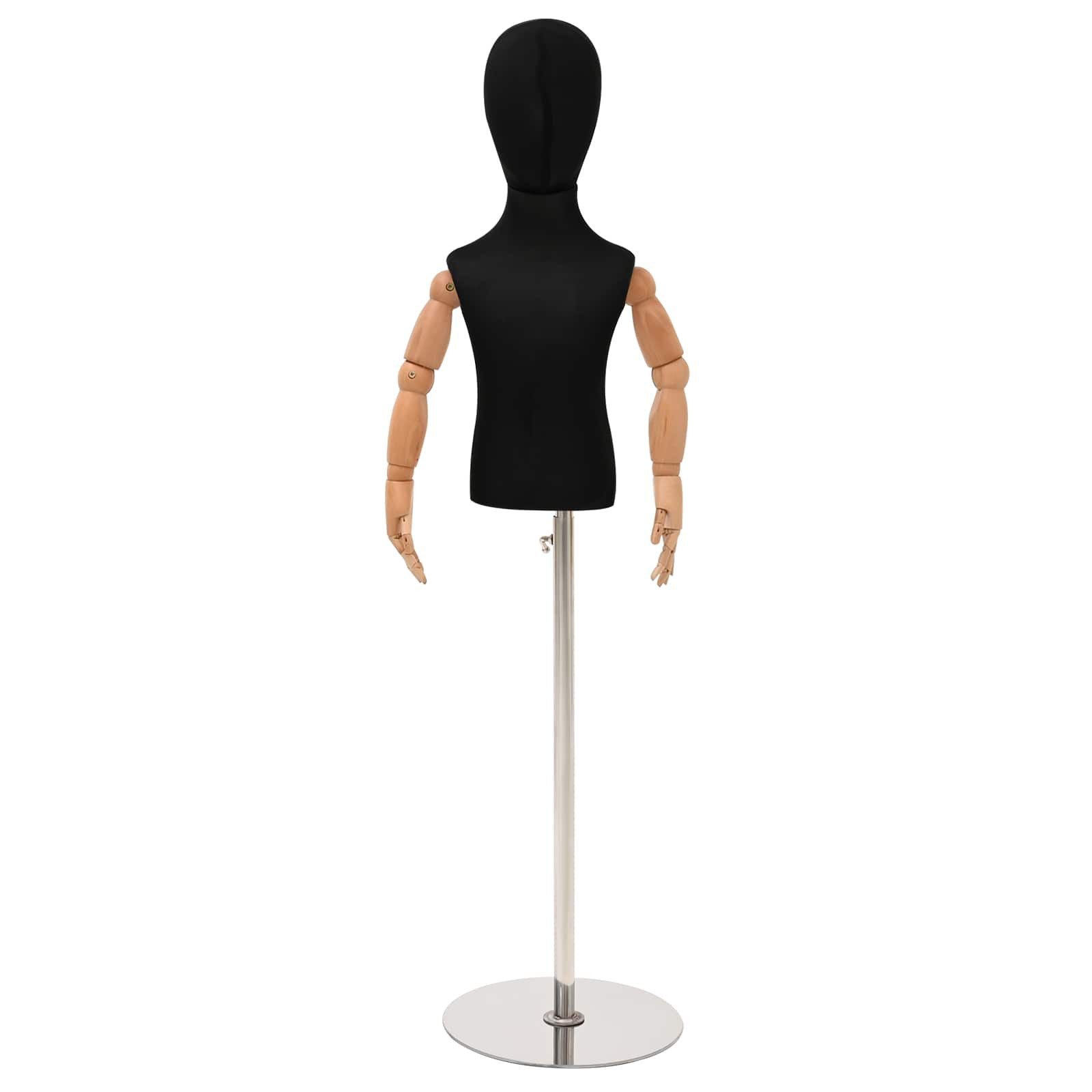 vidaXL Kunsthaarperücke Verstellbares 120-157 cm Mannequin mit Basis Unisex PP Schwarz