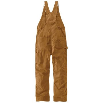 Carhartt Arbeitslatzhose FIRM DUCK INSULATED BIB (1-tlg) mit seitlichem Schnellverschluss von Knöchel bis Hüfte