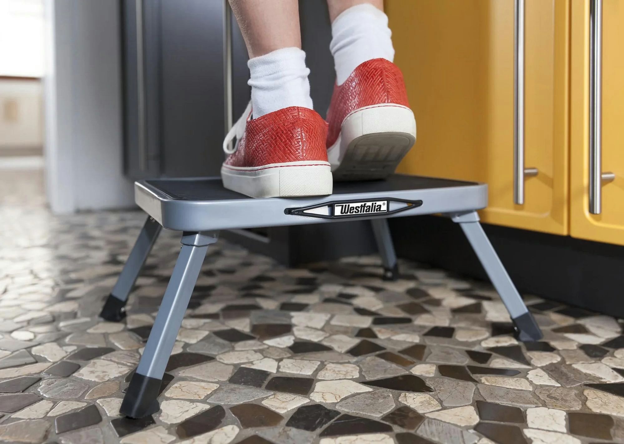 Westfalia Werkzeug Tritthocker Faltbarer Tritthocker grau