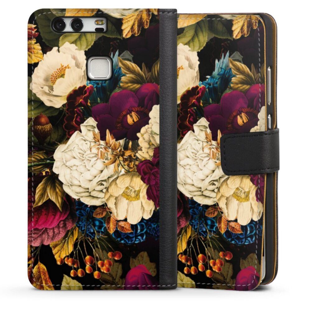 Handyhülle Vintage Blumen Muster Dark Vintage Flowers