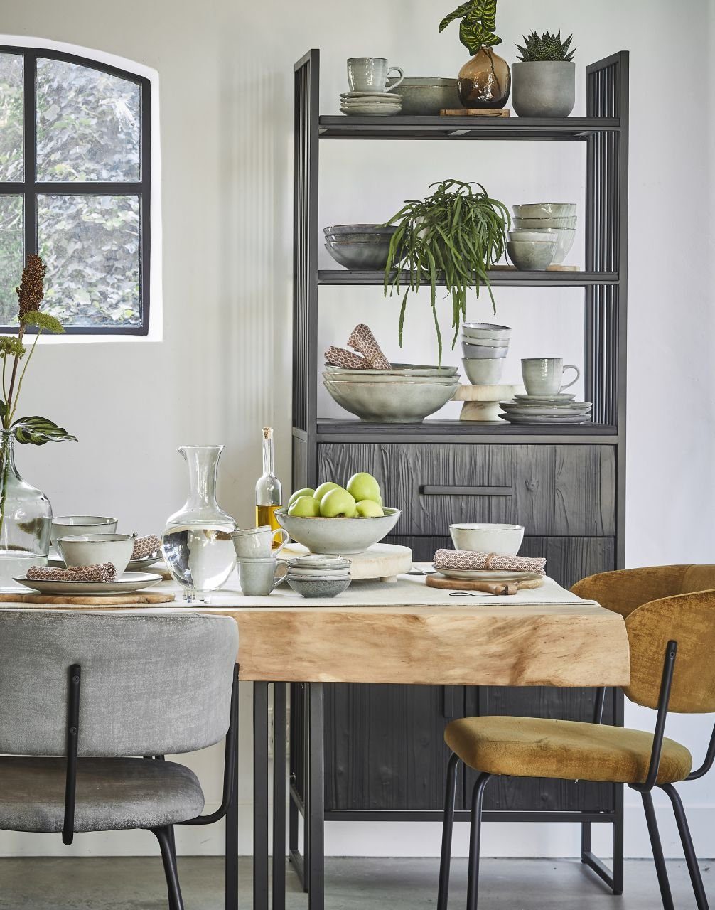 Mica Decorations Suppenteller Mica Schale Tabo grau, Ø 20 cm x 6,5 cm