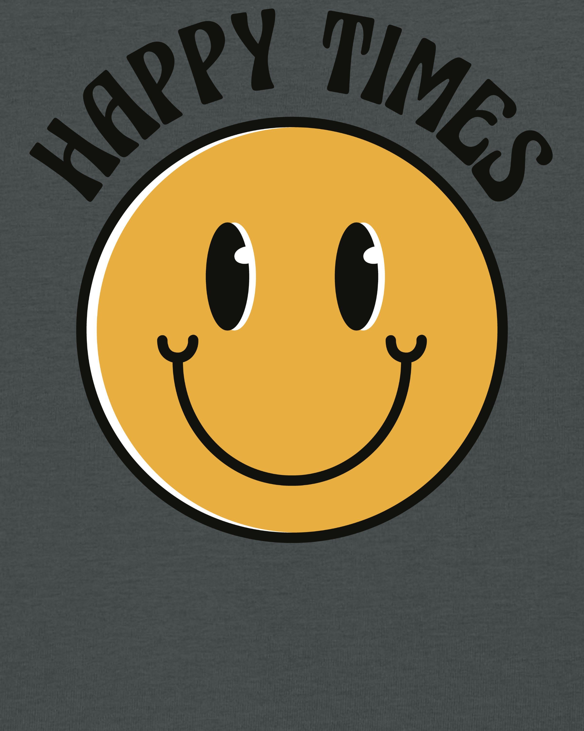 Apparel smiley emoji antrazit (1-tlg) wat? times Happy Print-Shirt