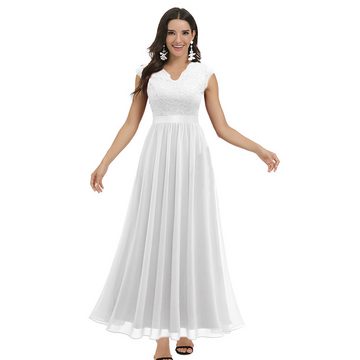 CALIYO Abendkleid Damen Ballkleid Maxi Lang Abendkleider Elegant für Hochzeit Spitzen Cocktailkeid