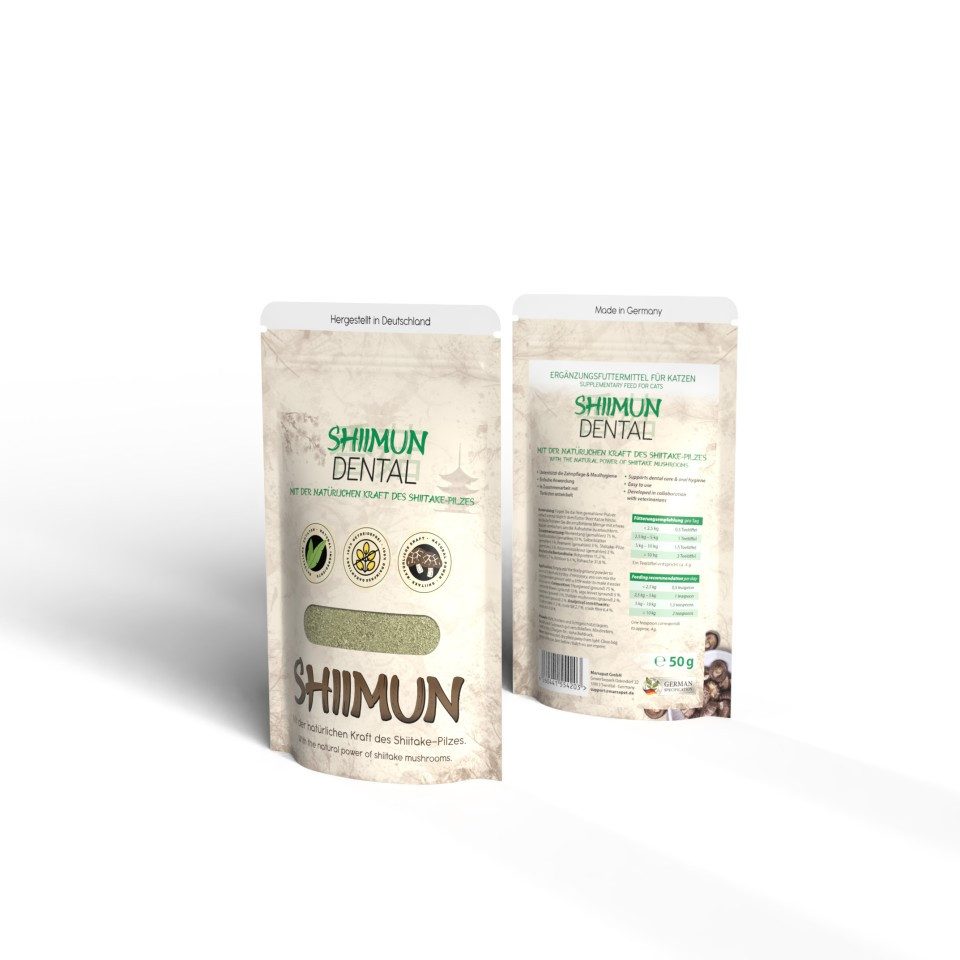 I love my cat NATURAL CAT FOOD Shiimun Dental Pulver für Katzen zur Zahnpflege mit Riementang - 50g, Ergänzungsfutter für: Katzen, natürliche Zutaten, ohne Zahnbürste, mit Katzenminze