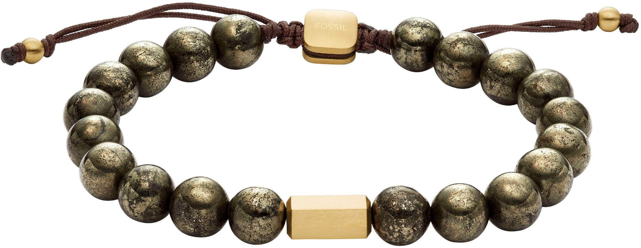 Fossil Armband Schmuck Geschenk Edelstahl Nylon Armschmuck Jewelry, mit Pyrit