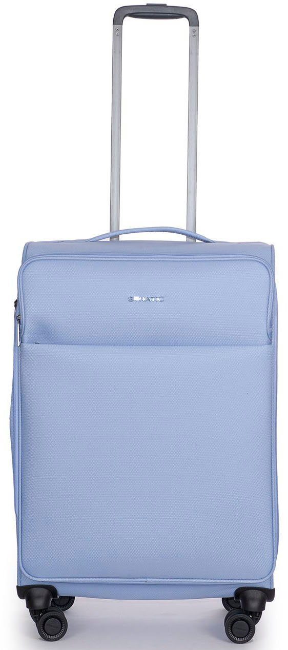 Stratic Weichgepäck-Trolley Stratic Light + M, light blue, 4 Rollen, Reisekoffer Reisegepäck Aufgabegepäck TSA-Zahlenschloss