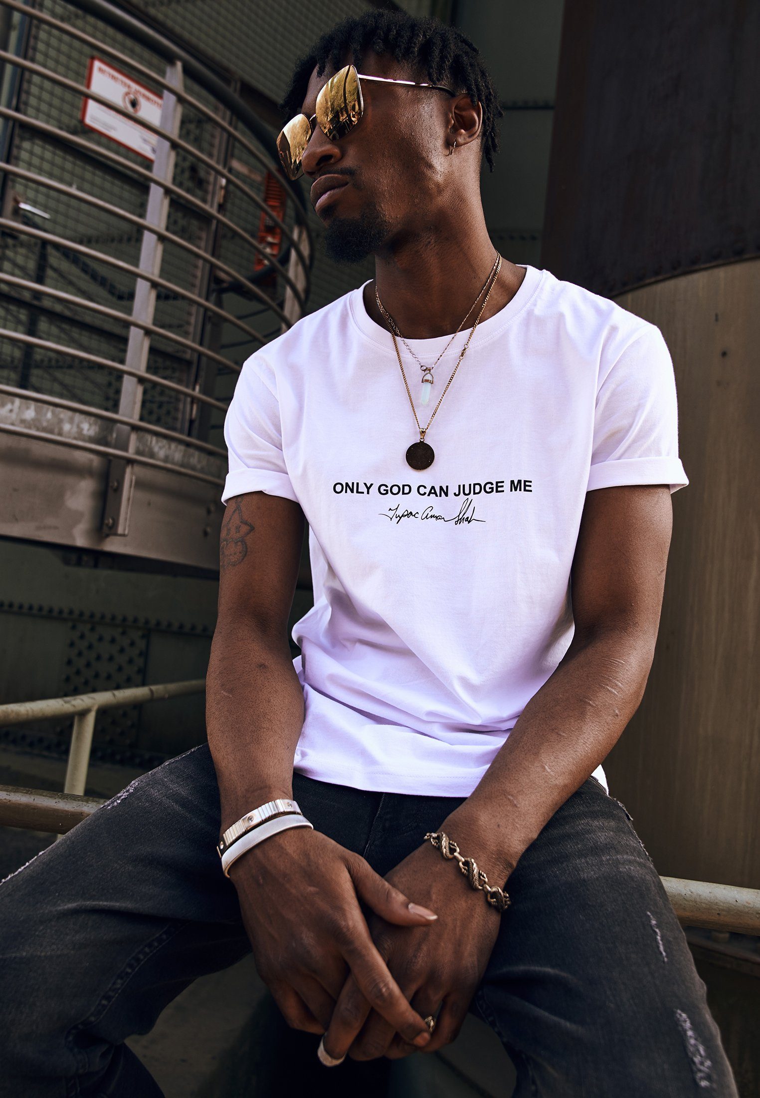 MisterTee Kurzarmshirt Herren Tupac Cross Tee (1-tlg) | T-Shirts
