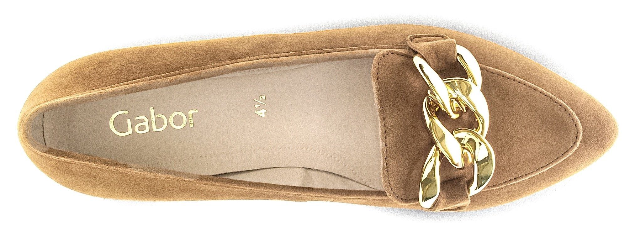 Slipper mit Gabor beige Zierkette trendiger