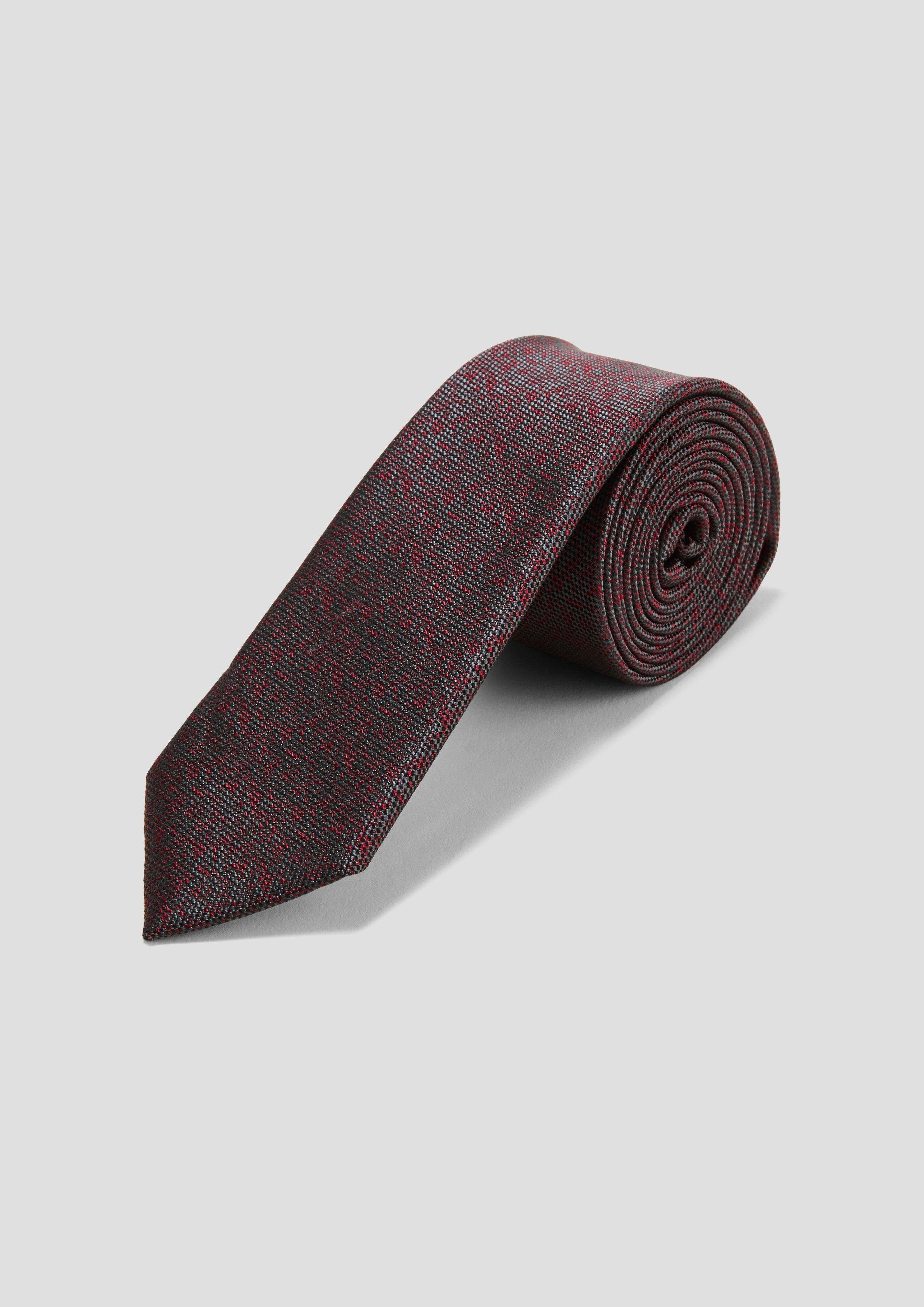 Seidenmix Krawatte s.Oliver Krawatte chilirot aus