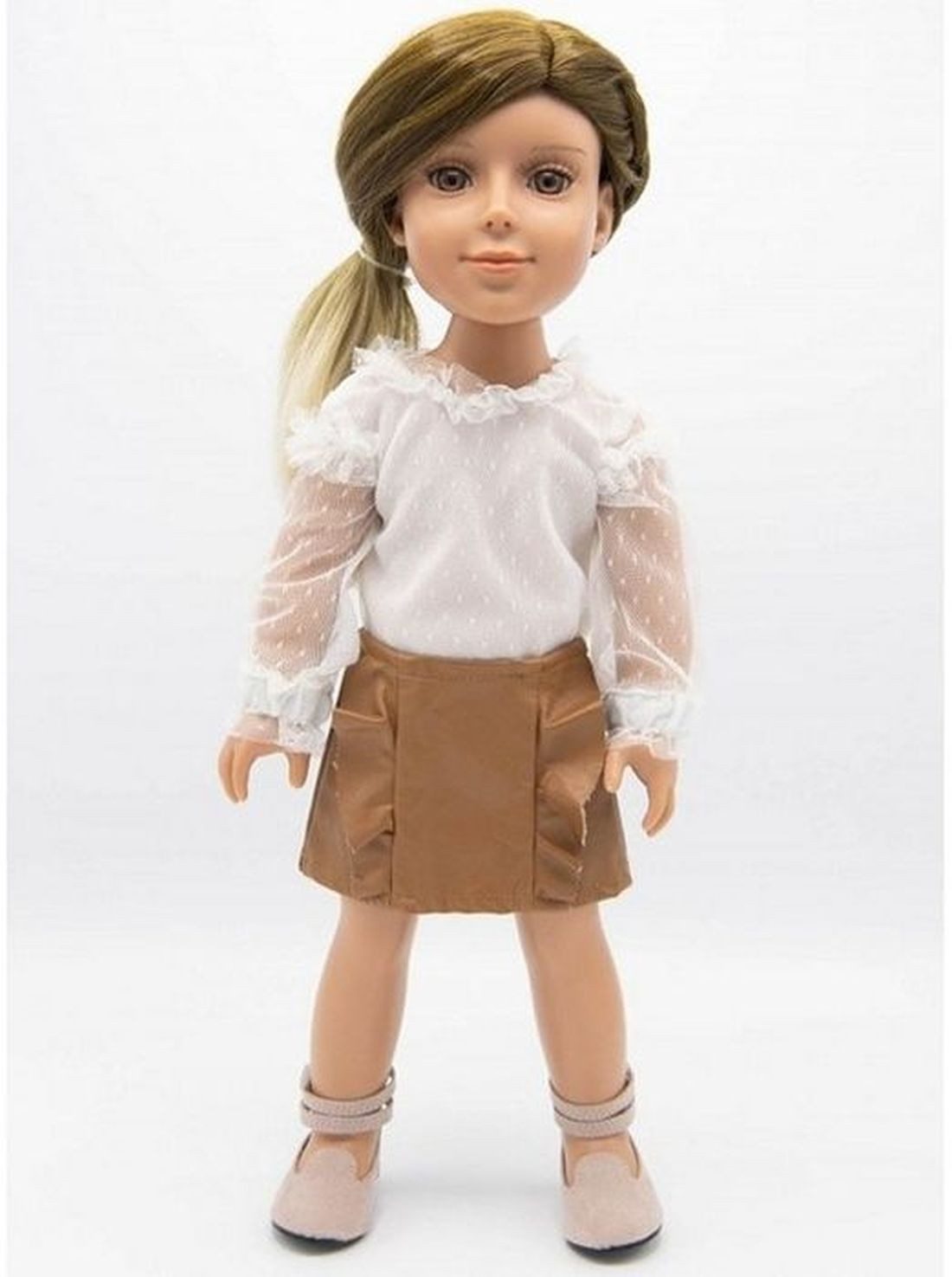 I´m a Girly Puppenkleidung Puppen Rock kurzer Rock Leder braun Puppenbeklei günstig online kaufen