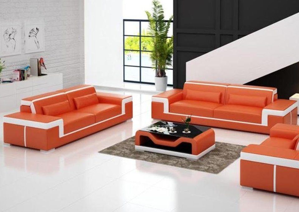 Sitzer Polster Couch Made 3+3 Europe Sofagarnitur Sofa Sofa Leder Sofagarnitur JVmoebel in Modern,