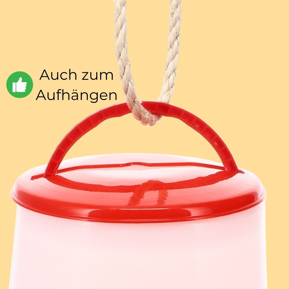 2er Set Mini-Kolibri-Futterspender Aus Glas | Mit Fenster-Saugnapf Und Sockel | 28,3 G Fassungsvermögen, Rot-gelbe Blütenform