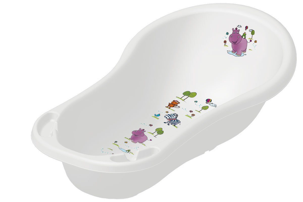 keeeper Babybadewanne Baby Badewanne XXL 100 cm Hippo weiß Babywanne, ohne  Ablaufstöpsel