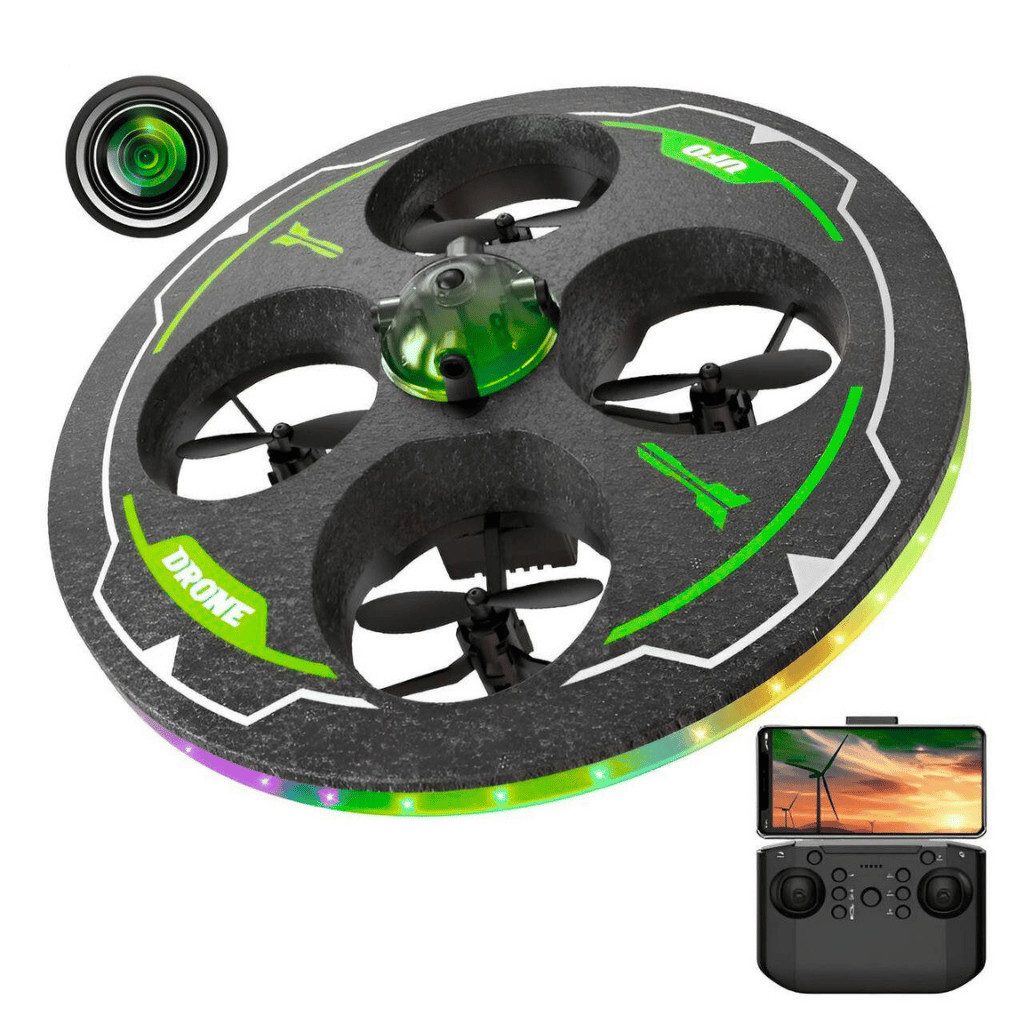 Goldstern-Tech RC-Quadrocopter (RC Ufo Einsteiger Drohne, mit integrierte Kamera & LED-Beleuchtung), Hinderniserkennung, Höhenstabilisierung & 360° Flip-Funktion