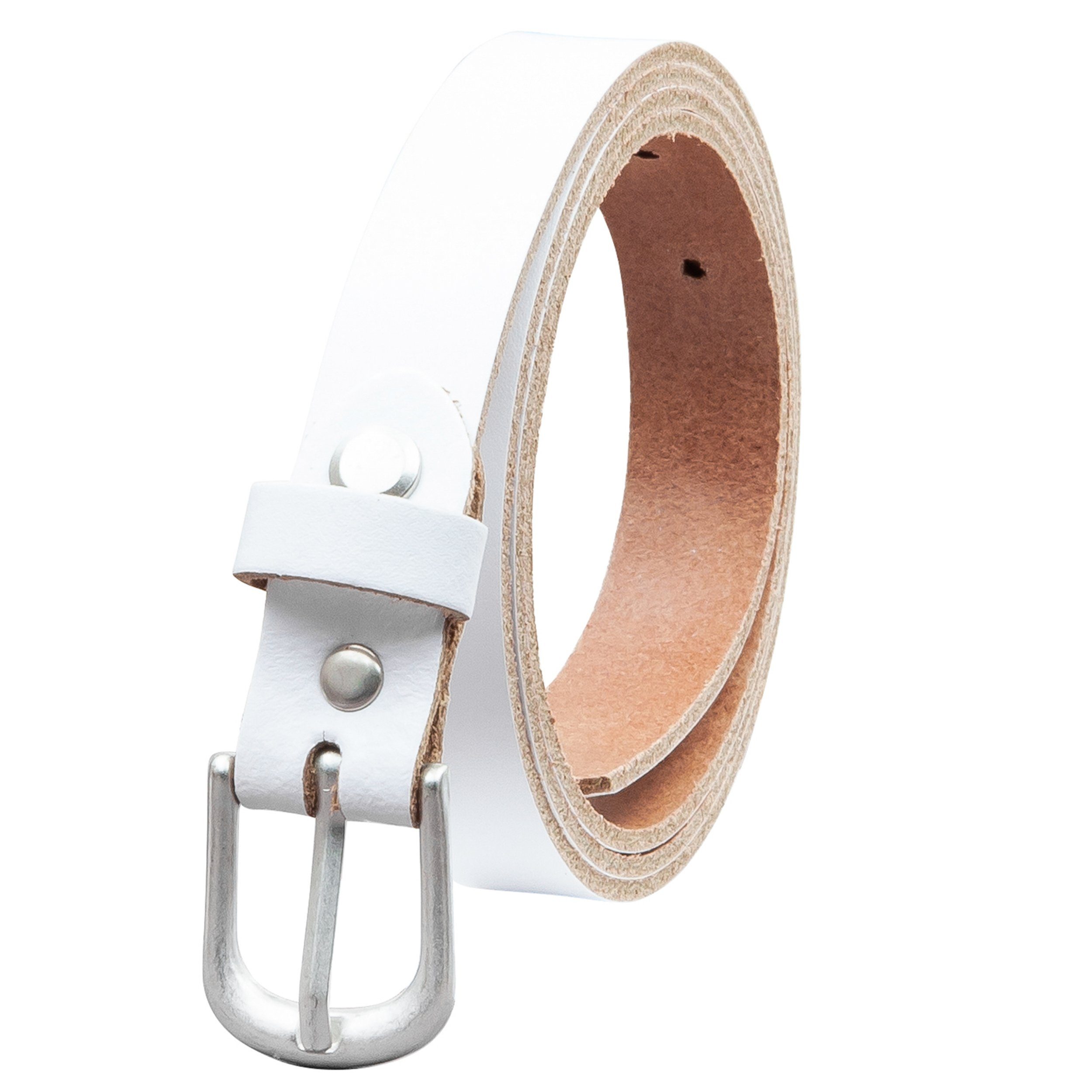 COLOGNEBELT Ledergürtel OM16-SL-Weiss MADE IN GERMANY, Weiss Kürzbar, 100 % Echtleder, Unisex