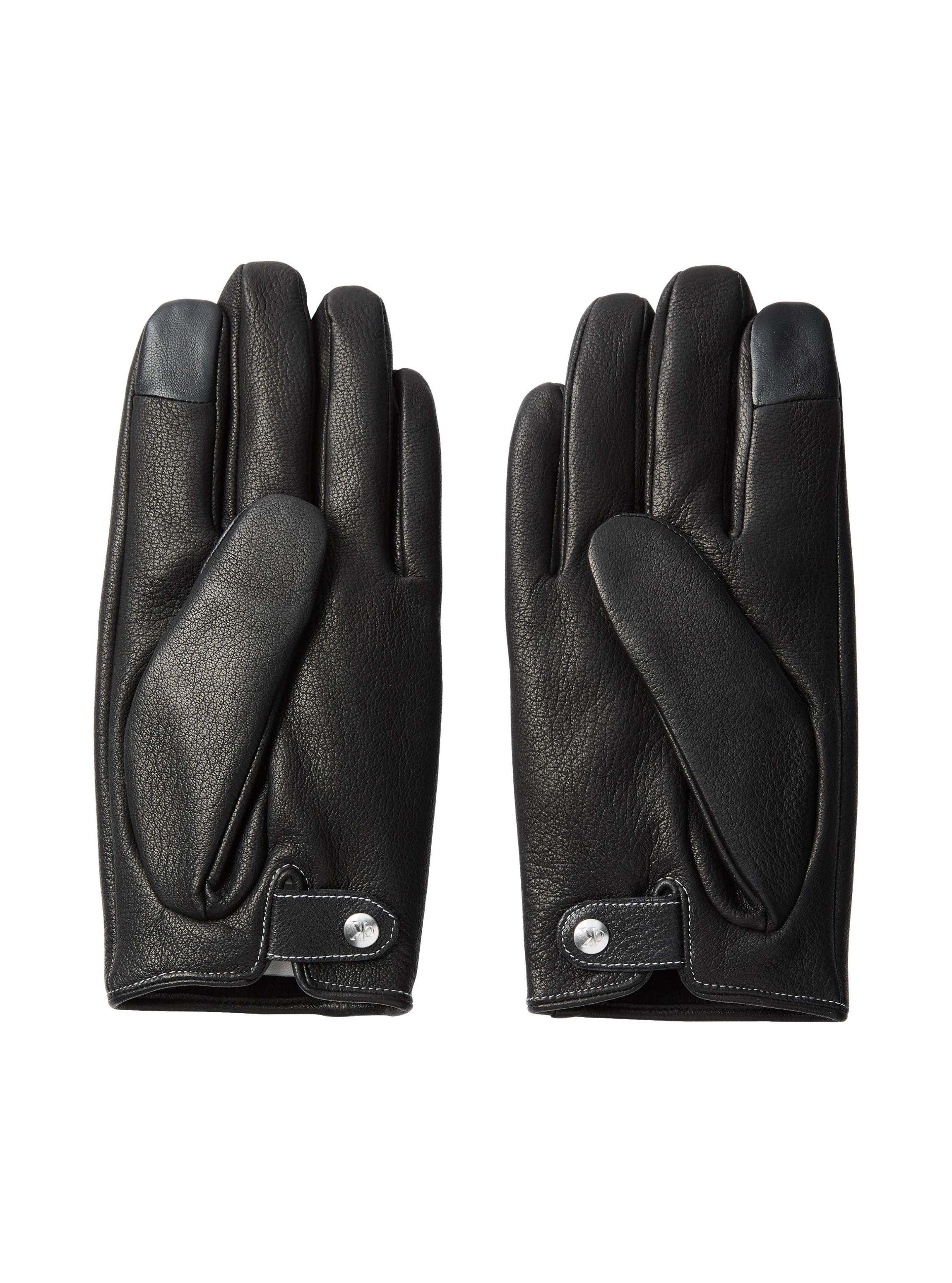 Calvin Klein Lederhandschuhe Regular fit mit Druckknopf