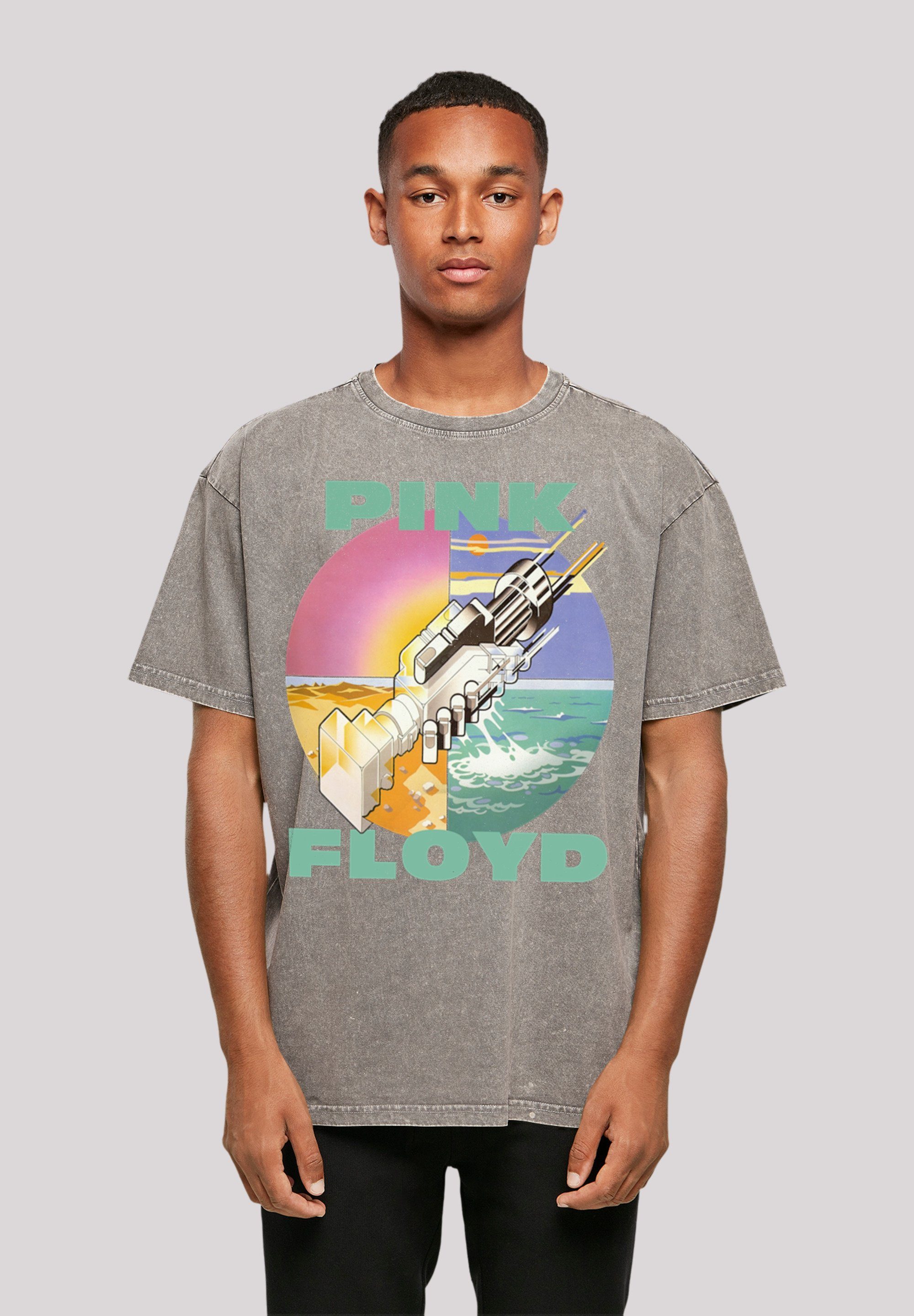 F4NT4STIC T-Shirt Pink Floyd Oversize T-Shirt Print Asphalt