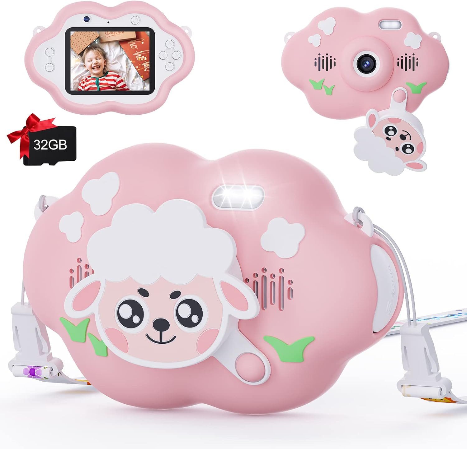 Vivitar Kinderkamera 40 MP mit 2,4 Zoll IPS Bildschirm, Selfie- & HD Video Kinderkamera (40 MP, inkl. 32 GB SD-Karte, 1000 mAh Akku, 8x Zoom, Zeitlupe, Zeitraffer, Sticker-Fotos, Spiele, Musik, stoßfestes Design)