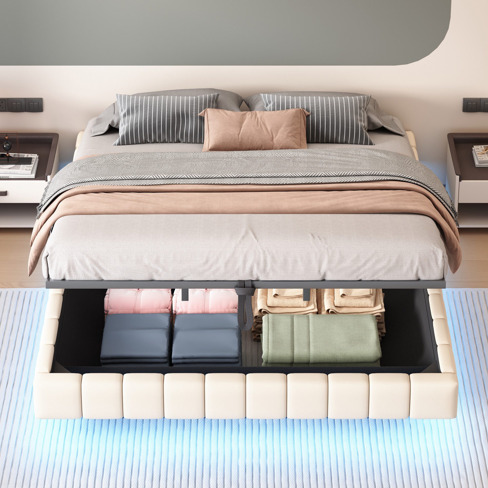 STILVORA Polsterbett 180x200 Jugendbett mit Matratze,Bettgestell günstig online kaufen