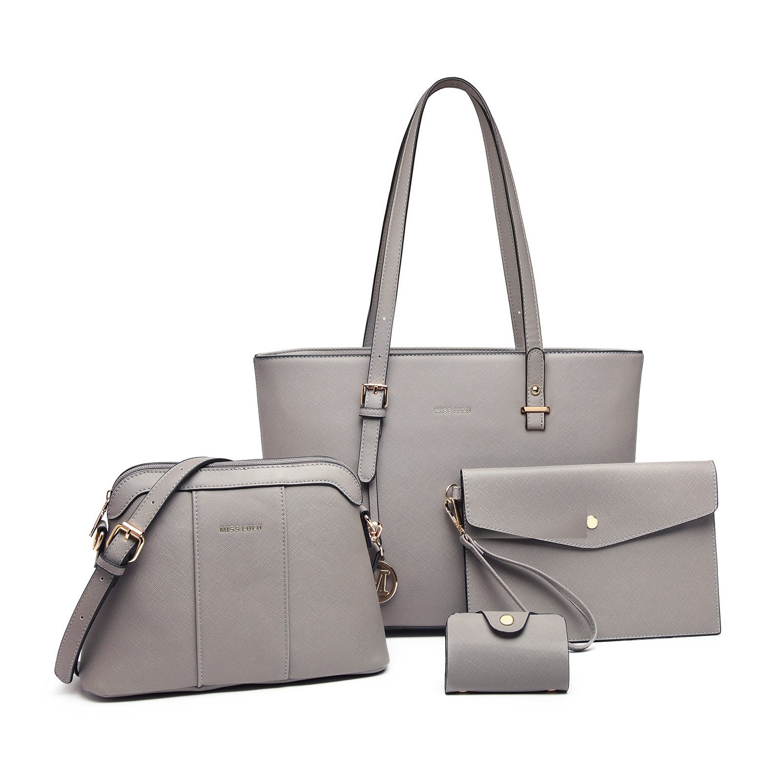 Handtasche Damen Henkeltaschen Umhängetasche Schultertasche 4 Pcs Tasche Set
