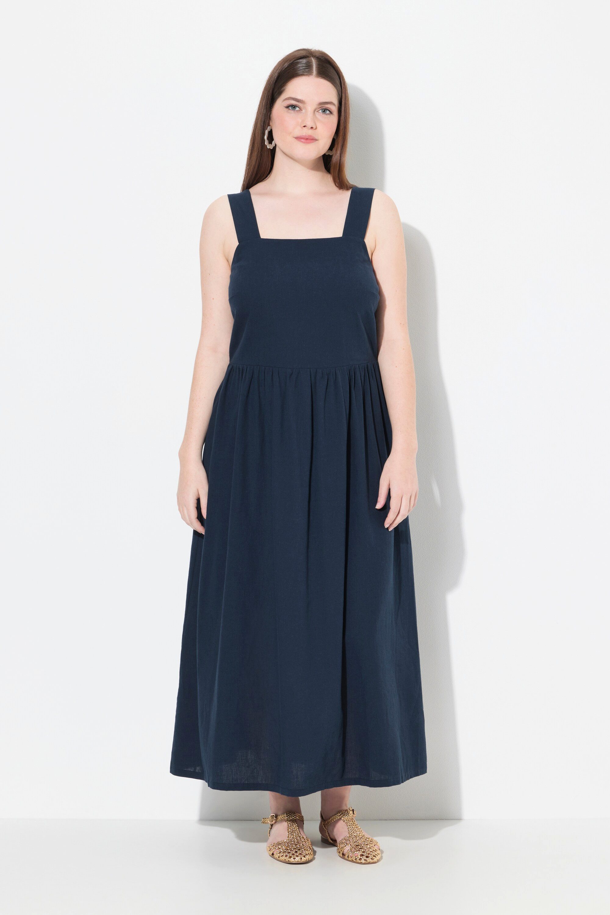 Ulla Popken Maxikleid Maxikleid Leinenanteil ärmellos günstig online kaufen