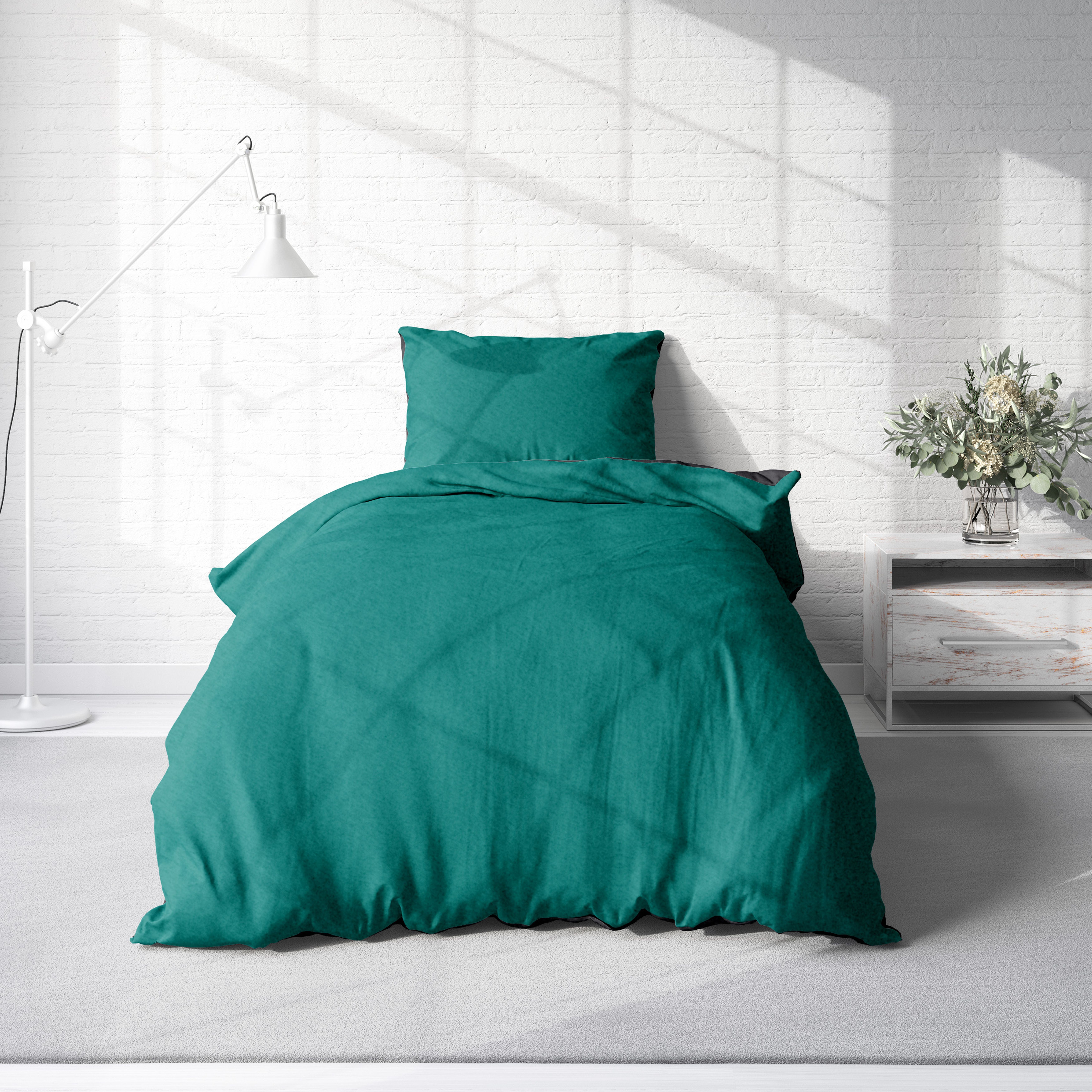 One Home Bettwäsche Doubleface Unifarben, Fleece, 4 teilig, Wende modern, k günstig online kaufen