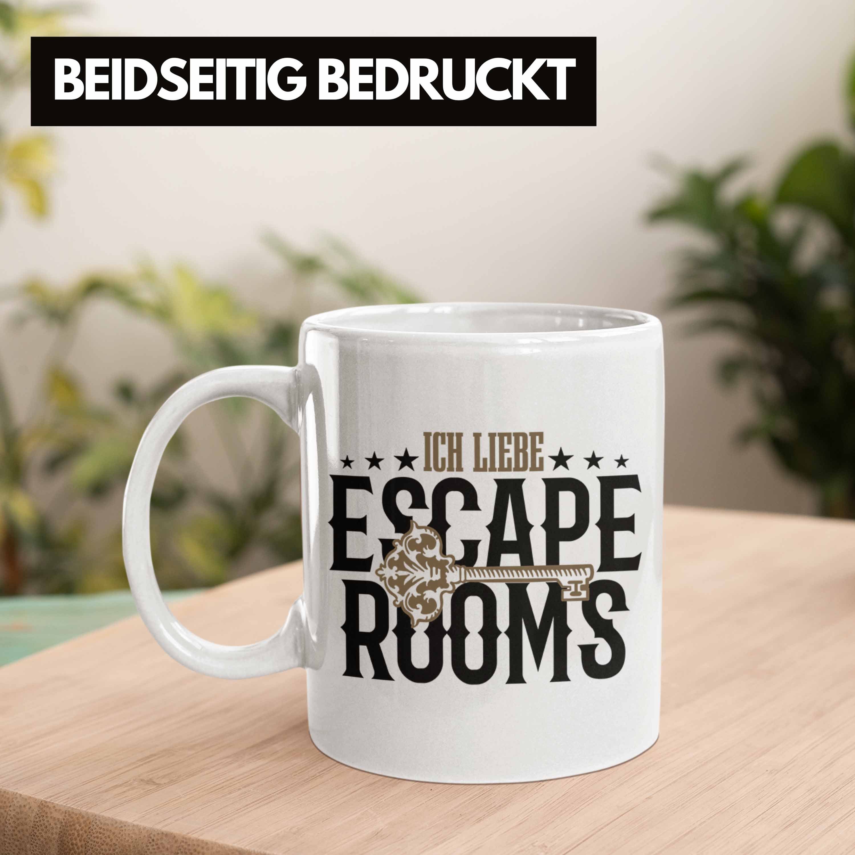Trendation Tasse Escape Room Fans Weiss Geschenkidee Lustige Escape Tasse Room