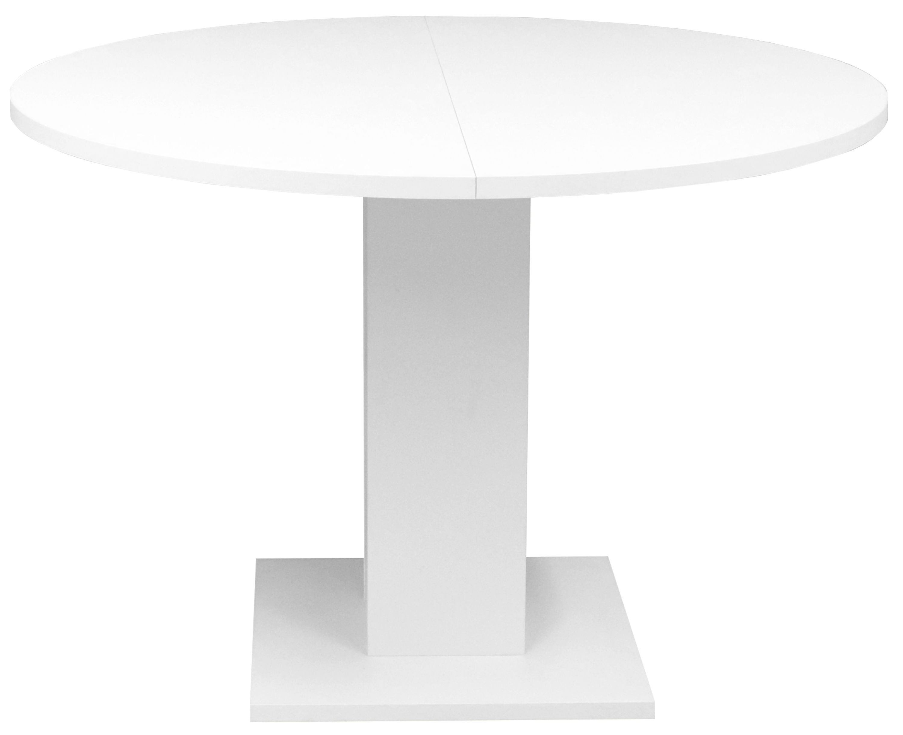 FURNARO Couchtisch, rund in weiß matt lack NB B/H/T: 110-150x76x110 cm