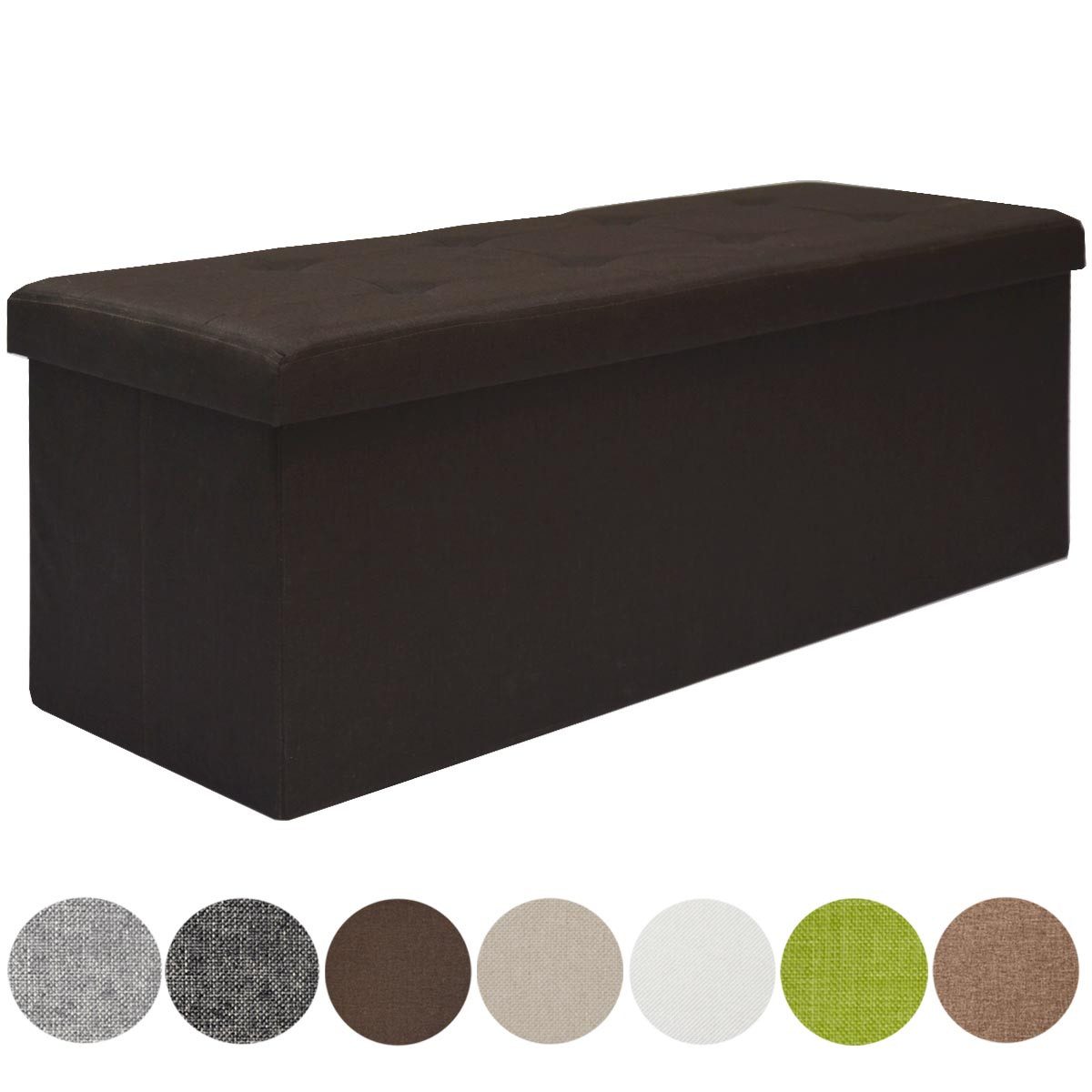 Sitzbank mit Stauraum - 110x38x38 Polsterbank mit Aufbewahrungsbox - Faltbar