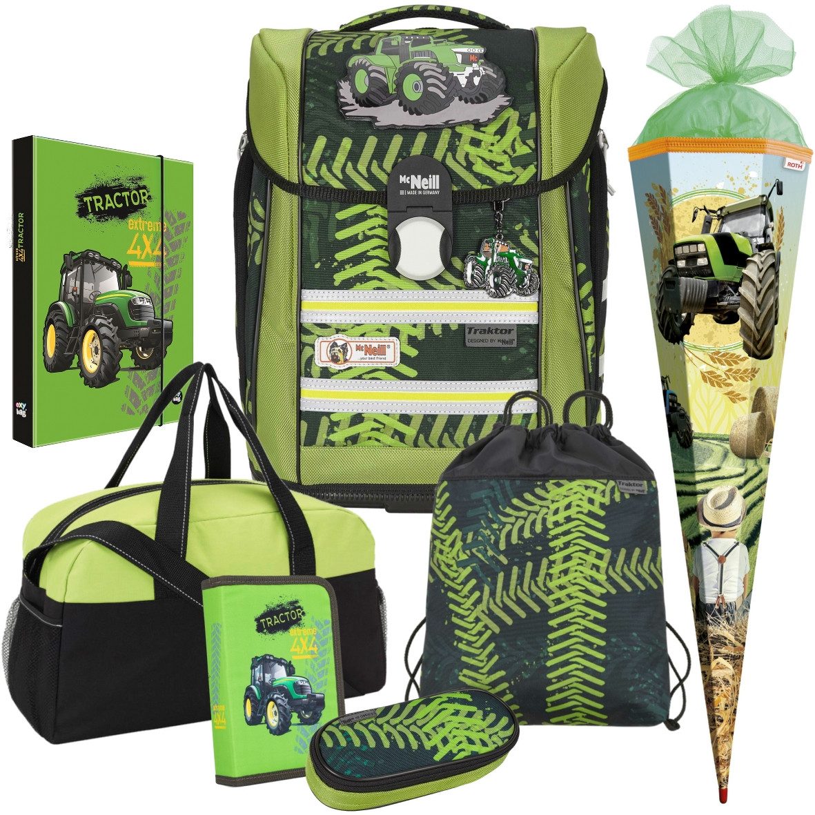 McNeill Schulranzen 1.Klasse Jungen Primero McLight (Set, 7-tlg)