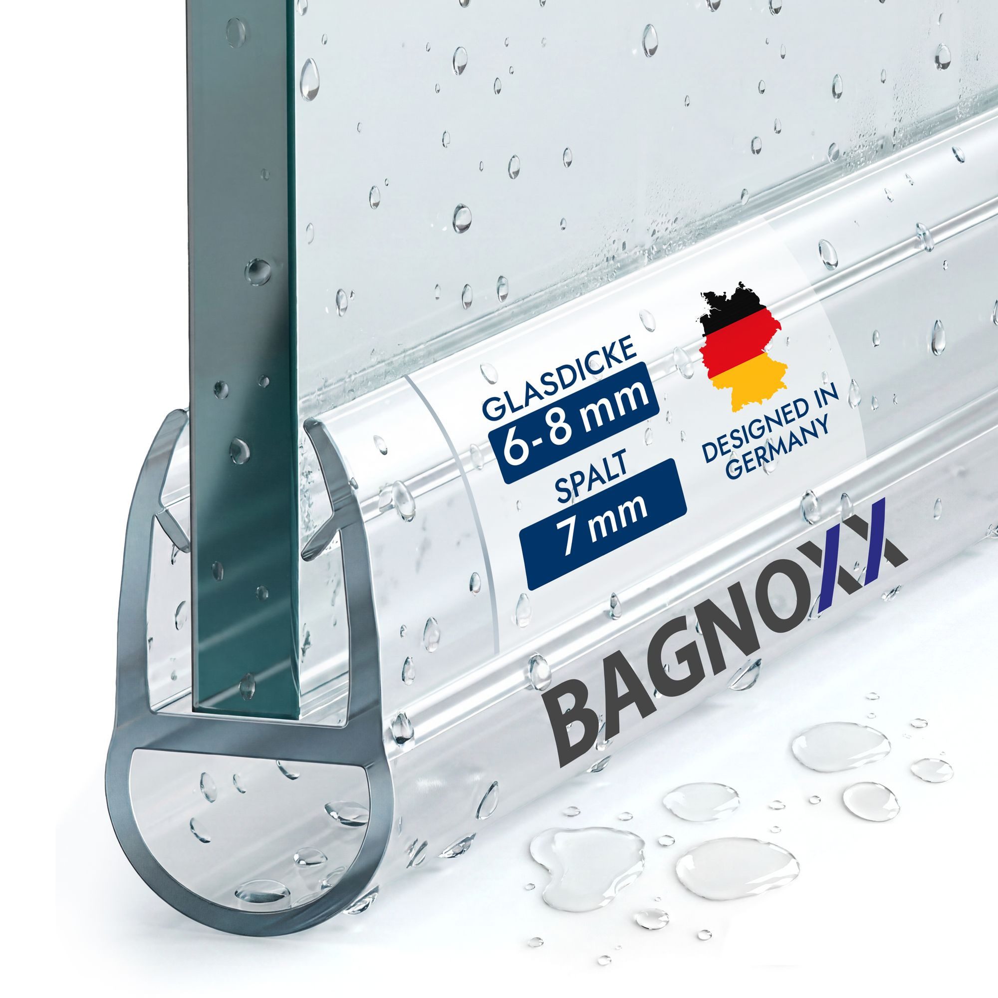 Bagnoxx Duschdichtung, L: 100 cm, (1-St), Duschdichtung runde Duschlippe für Türunterkante, Duschkabinendichtung