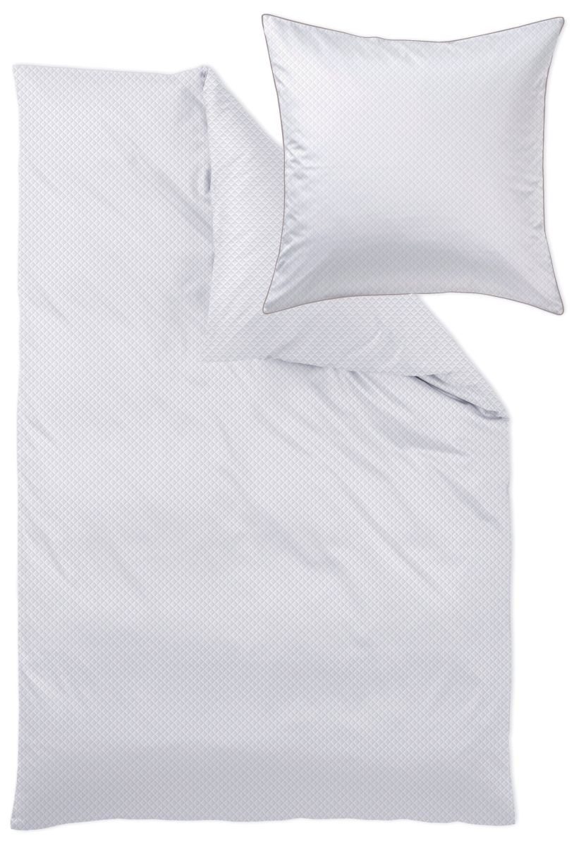 Curt Bauer Bettwäsche Mako-Brokat-Damast Arezzo weiß 135 cm x 200 cm, Bettbezug Kopfkissenbezug Set kuschelig weich hochwertig