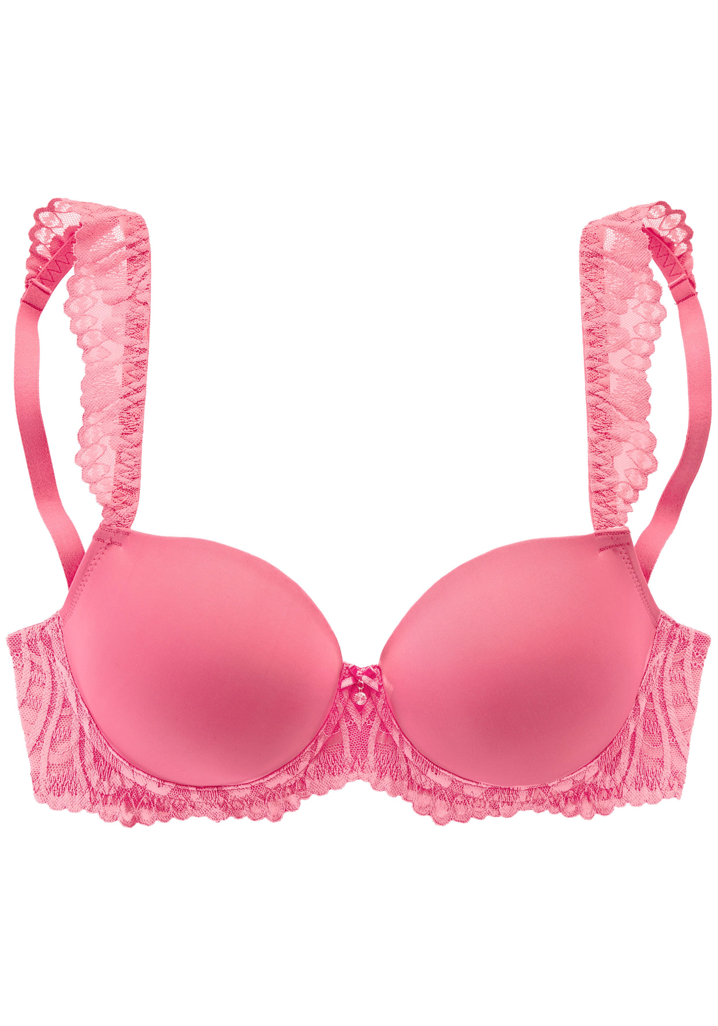 LASCANA Schalen-BH Flora mit wunderschönen Spitzenträgern und edlem Glitzeraccessoire, Dessous – Bild 2 von 5