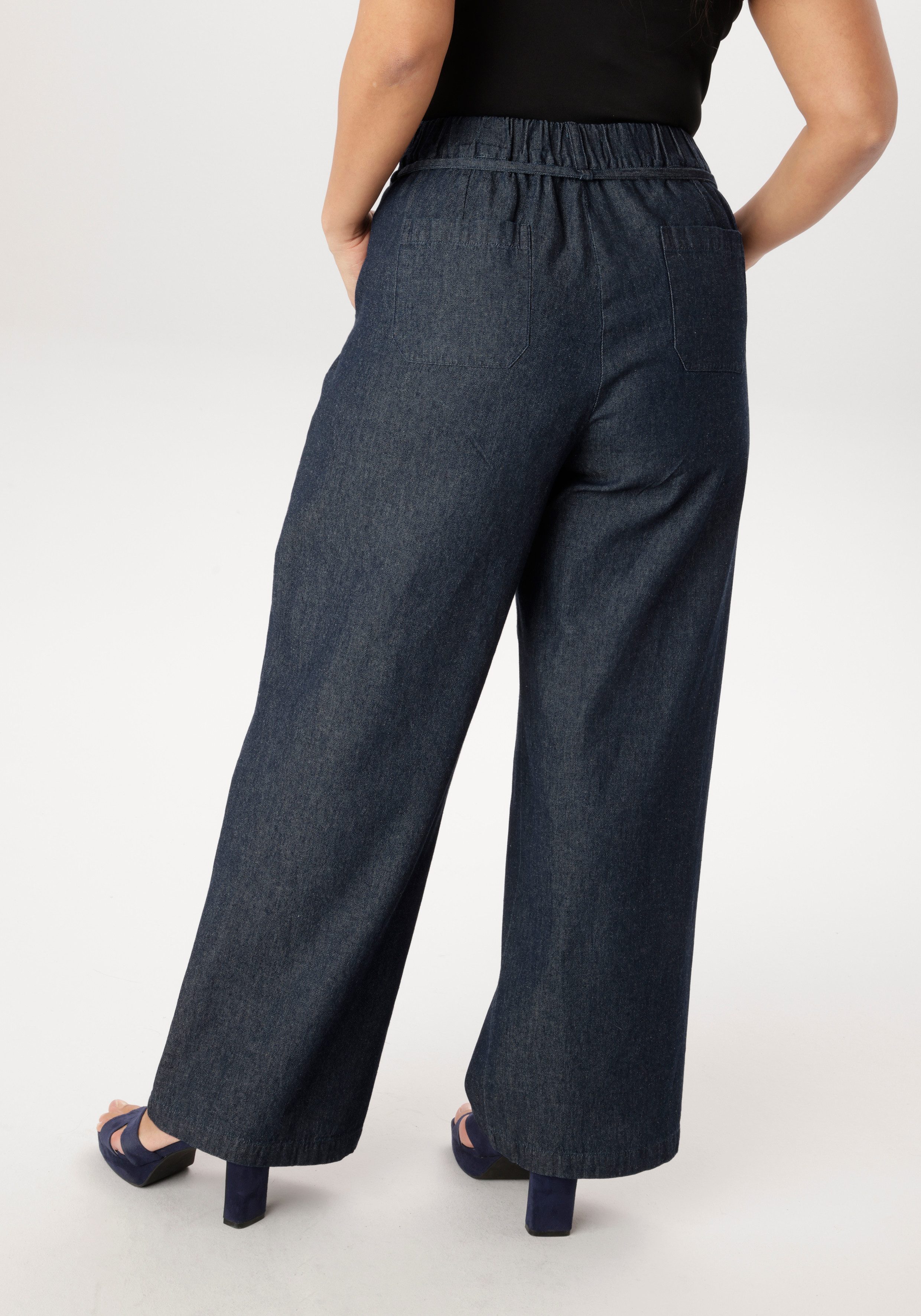 Aniston PLUS Weite Jeans mit elastischen Bund